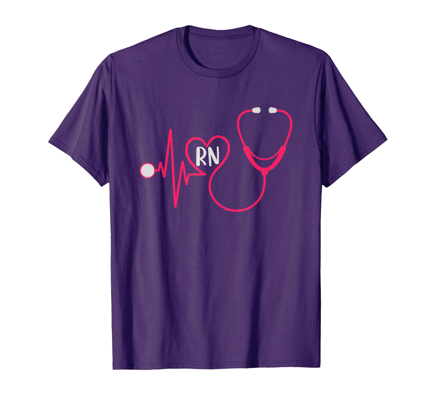 Registered Nurse RN EKG Heart Heartbeat Stethoscope Nursing T-Shirt