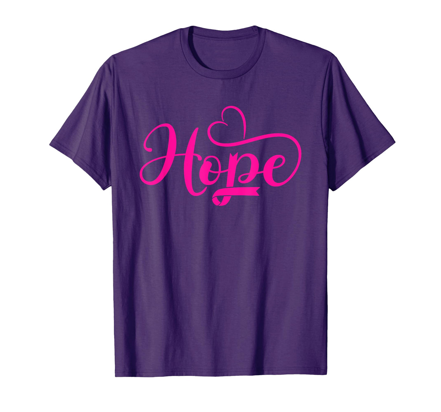 Hope Cancer Warrior Pink Heart Ribbon with T-Shirt