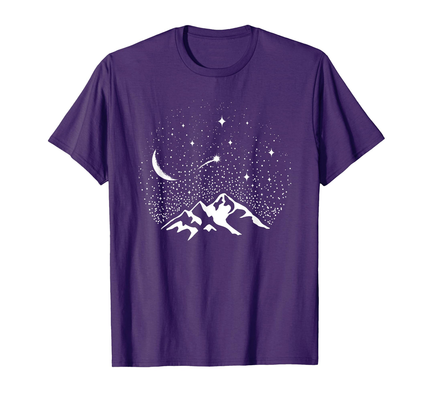 Starry Night Sky Over Mountains - Nature & Outdoor Lover T-Shirt