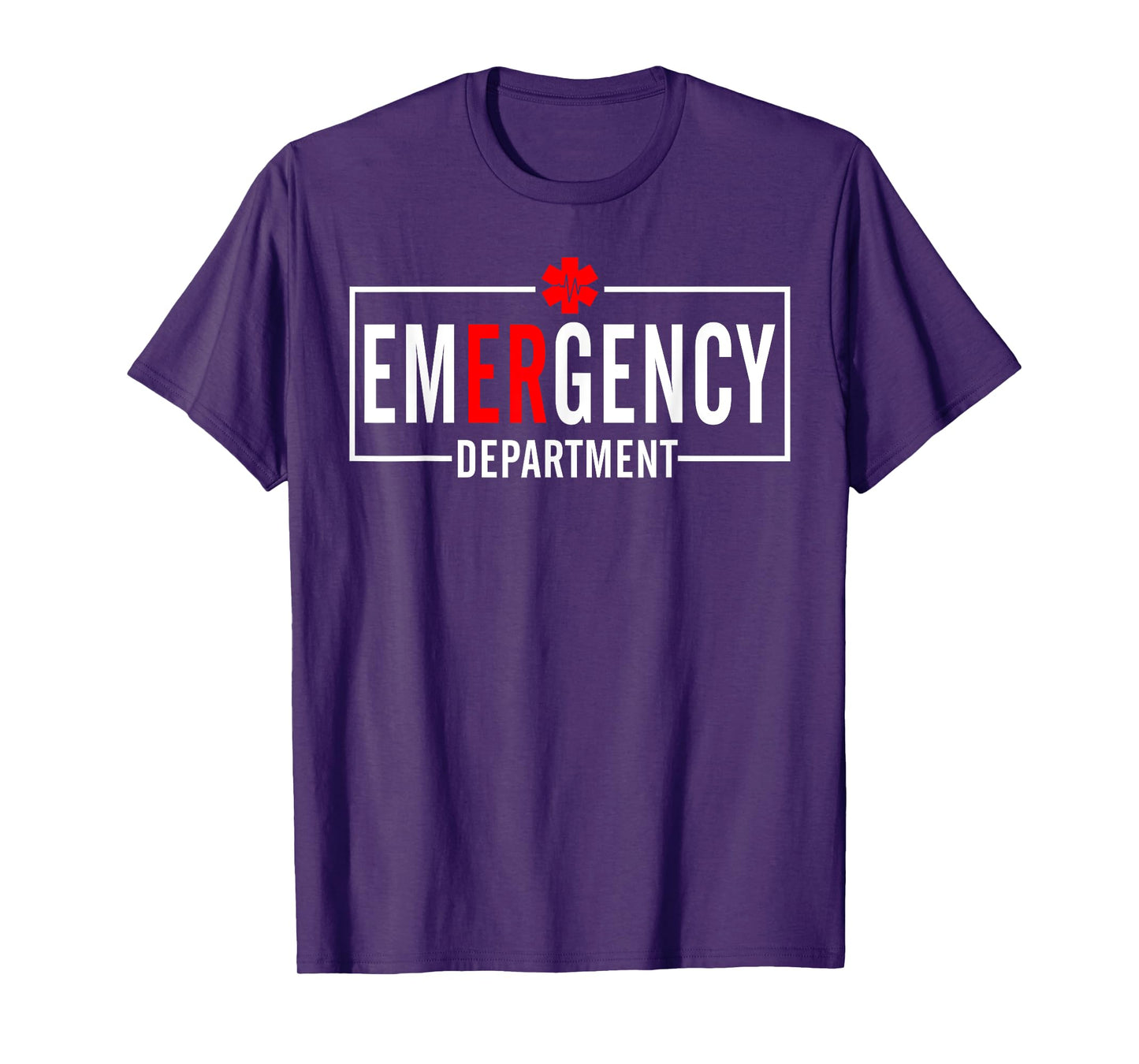 Emergency Room ER RN Nurse Department Healthcare Nursing T-Shirt, Unisex-Adults, Short Sleeve, T-Shirt, Black, Small