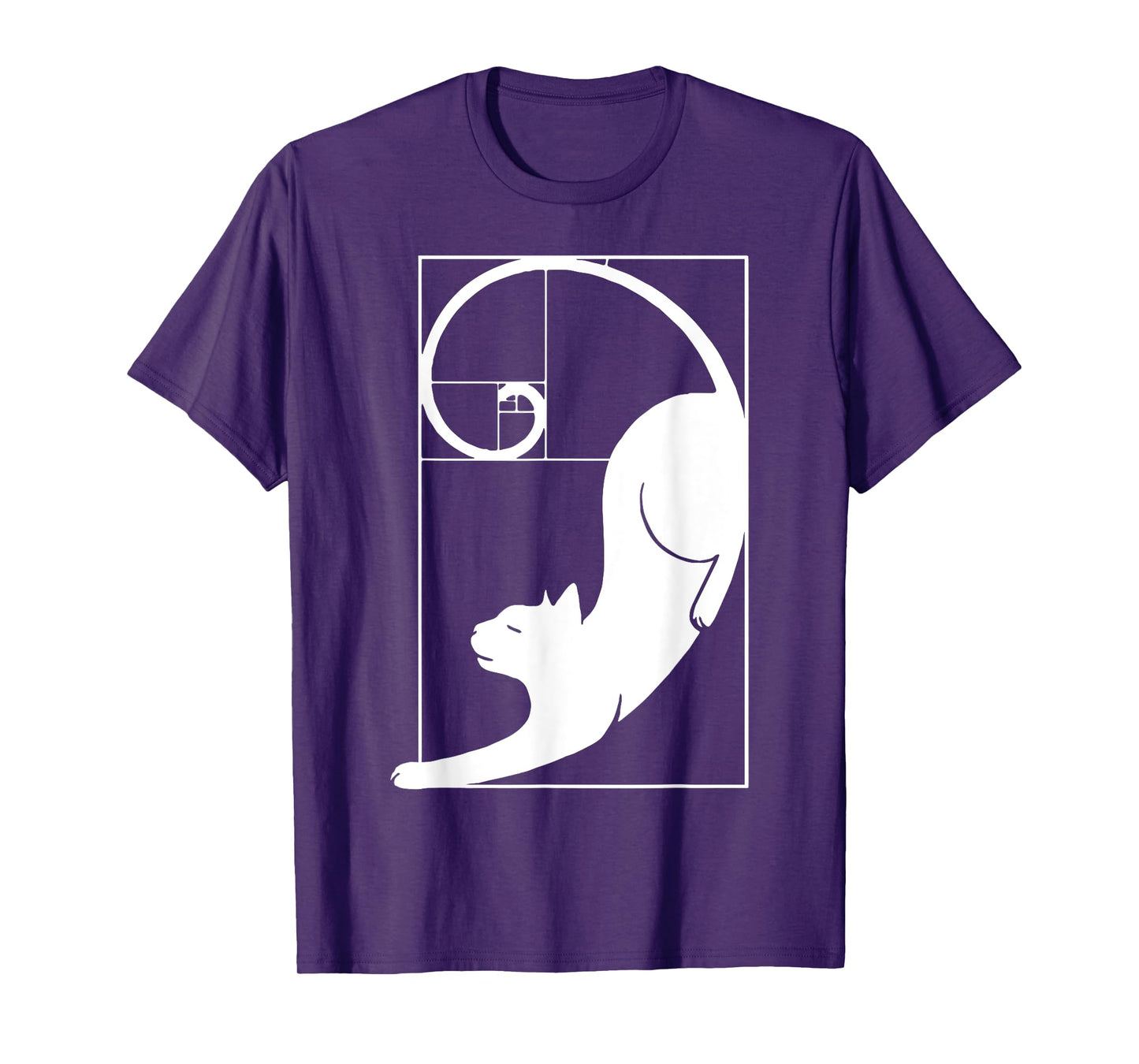Cat Fibonacci Spiral Sacred Geometry Ratio Mathematicians T-Shirt