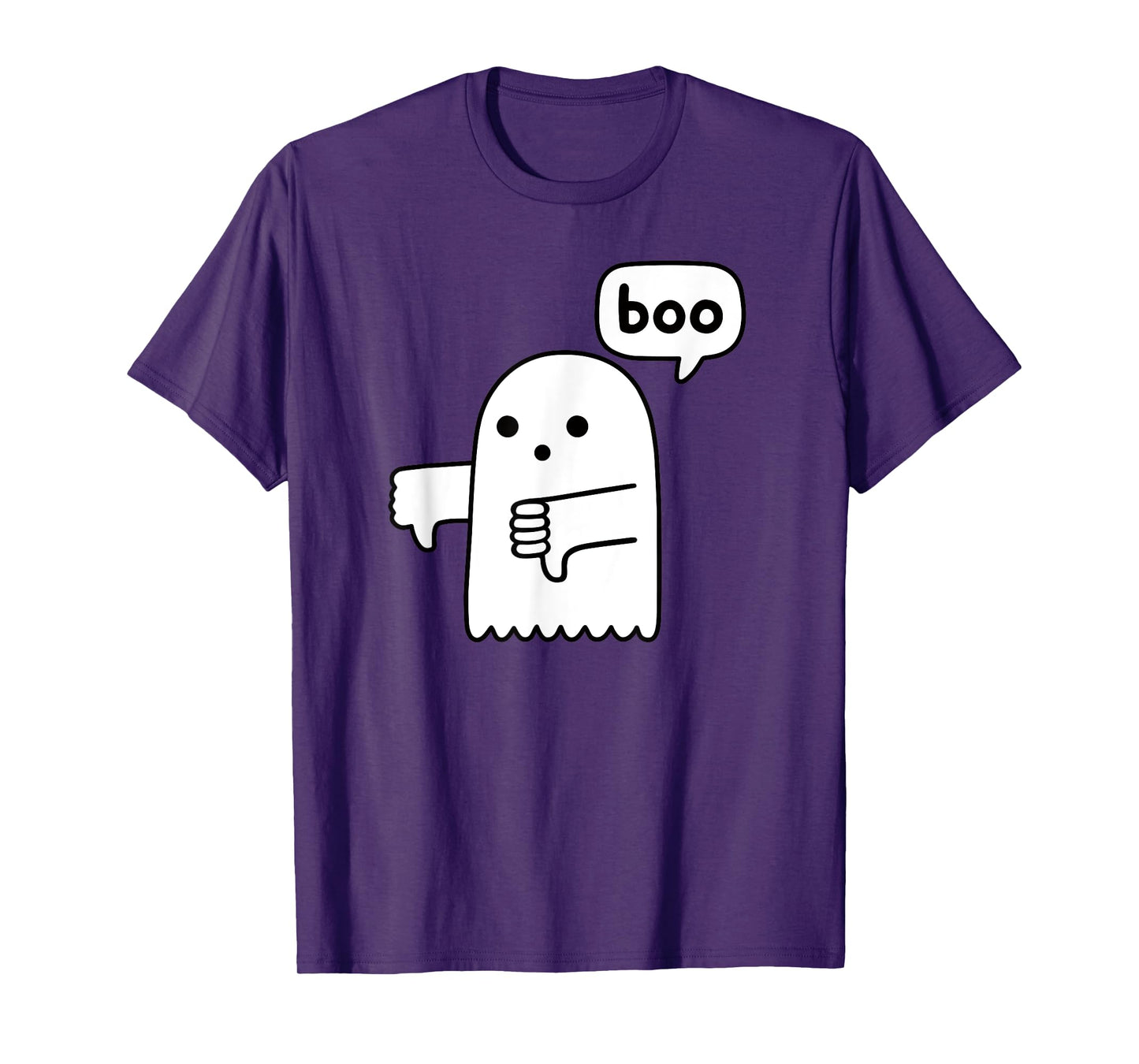 Funny Thumbs Down Ghost Screaming Boo Disapproval T-Shirt