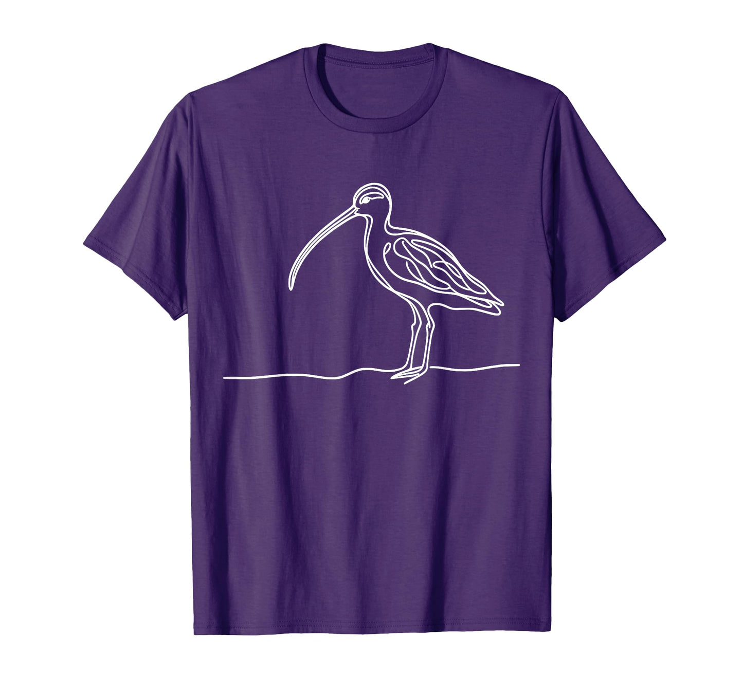 Line Art Bird & Ornithologist Long-Billed Curlew T-Shirt