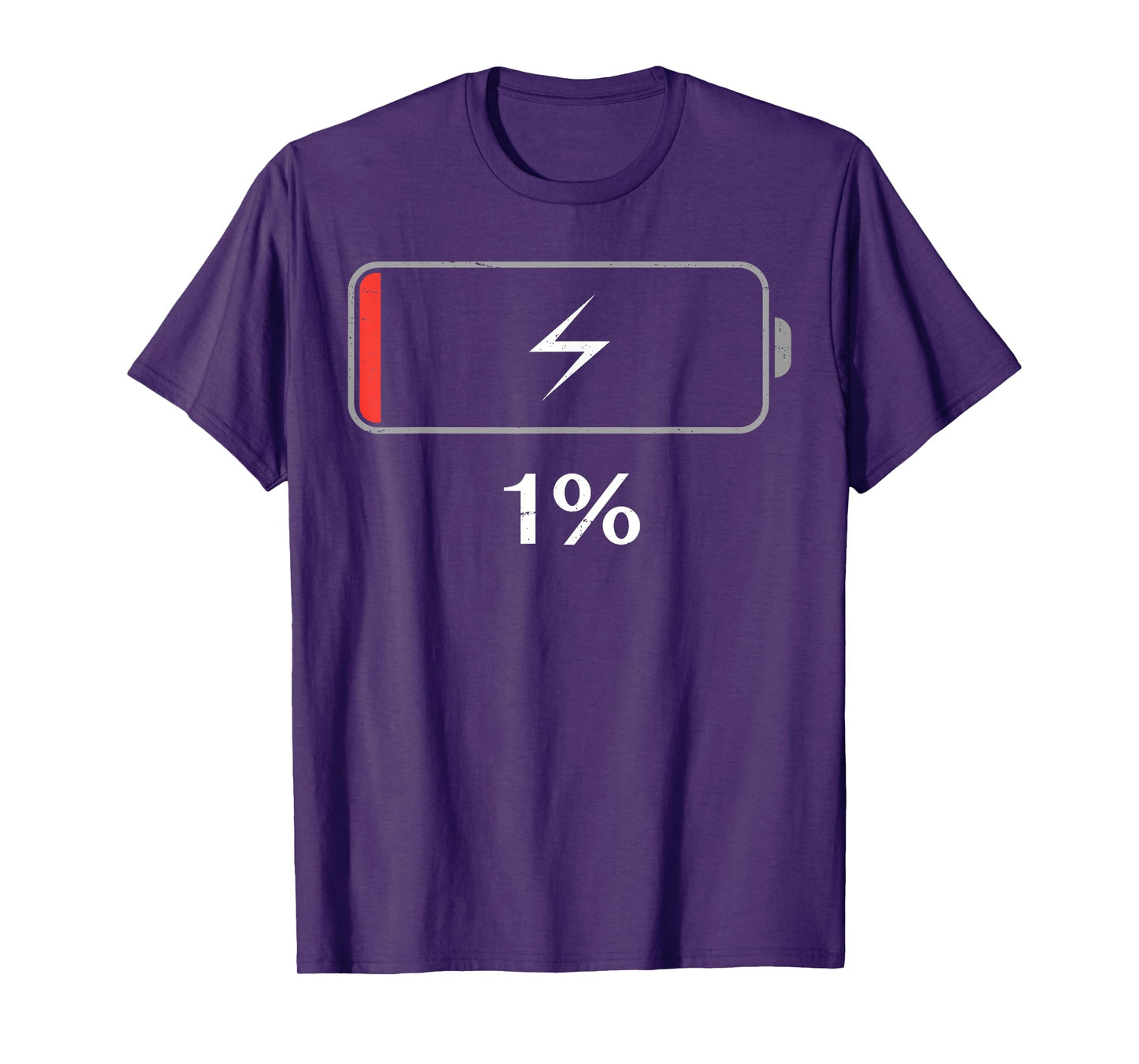 Funny Battery Low 1 Percent Remaining Coffee Lover T-Shirt