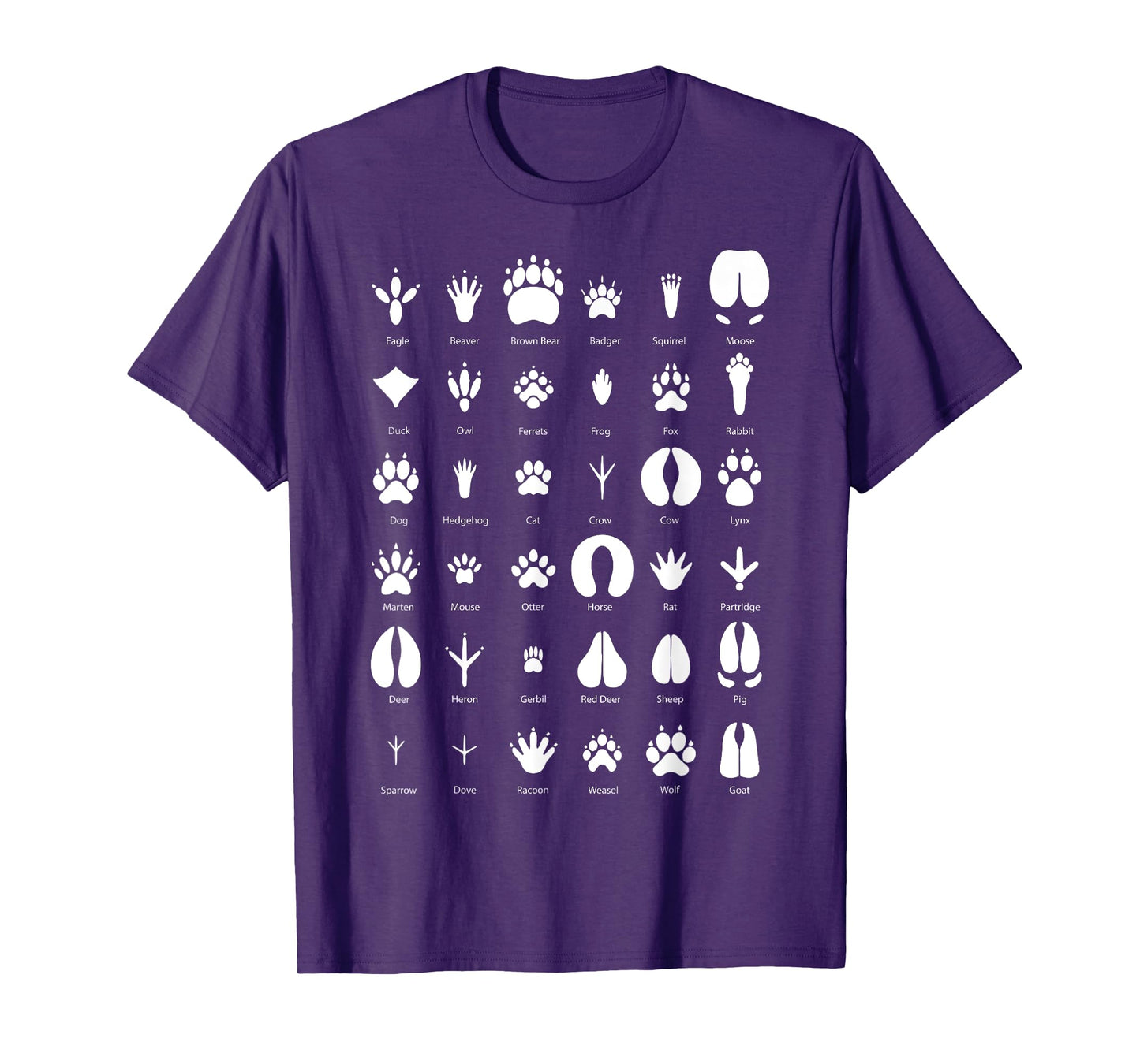Animals of the Forest Footprint Collection Gift T-Shirt