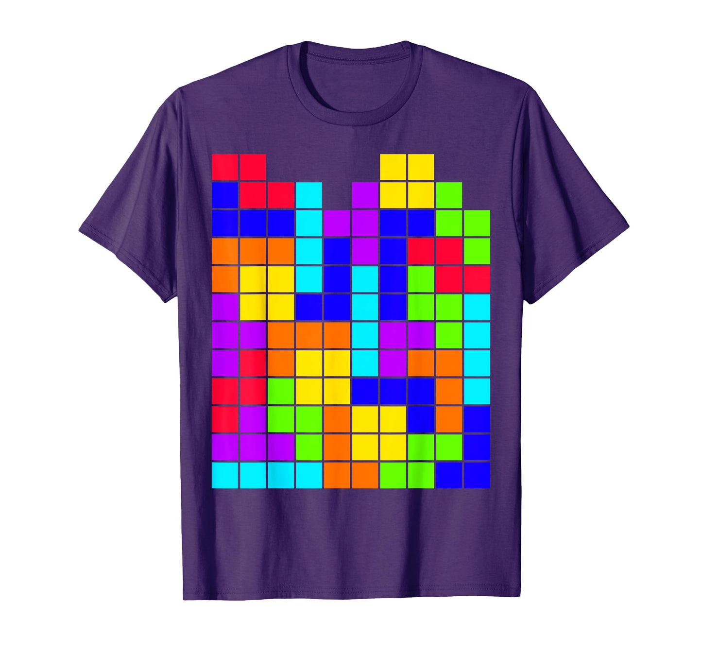 Nerdy Tetrominoes Block Puzzle Video Game Math Teacher Geek Men Women Girls Kids T-Shirt