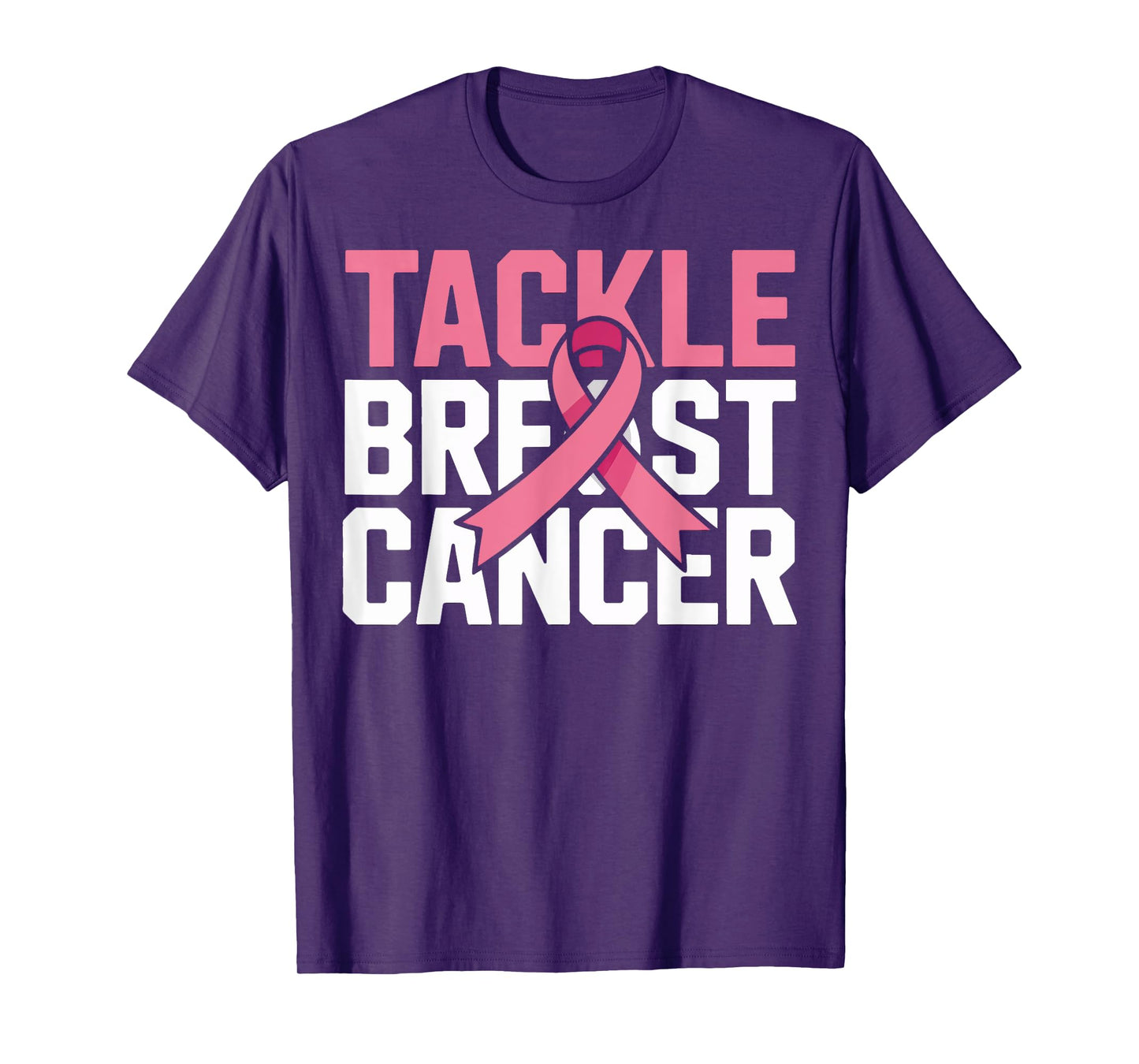 Tackle Breast Cancer Support Pink Ribbon Football Squad T-Shirt
