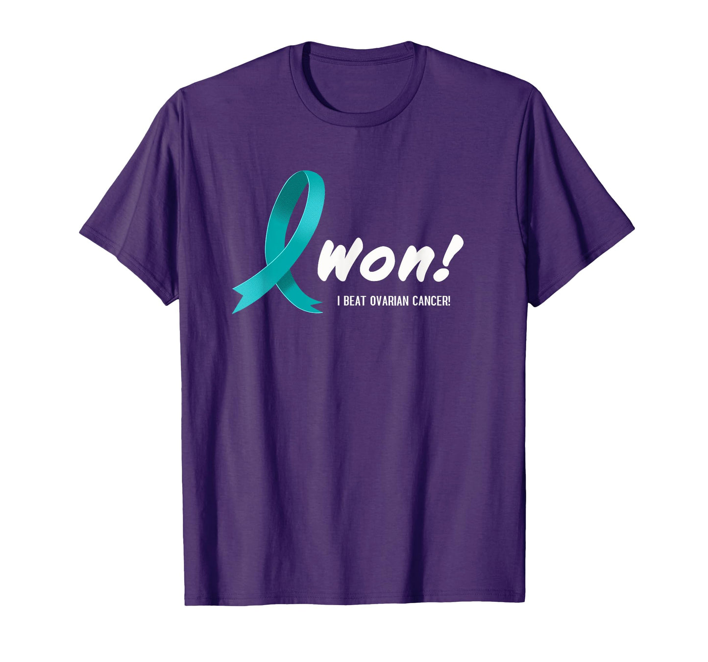 I Beat Ovarian Cancer, I Won! Teal Ribbon For Survivors T-Shirt