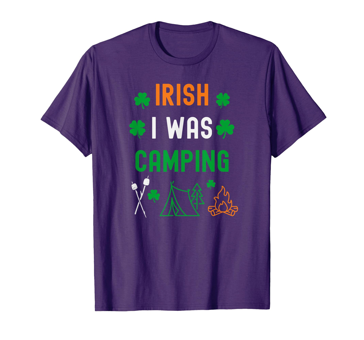 Camping St Patrick's Day Funny Irish Shamrock Outdoors T-Shirt
