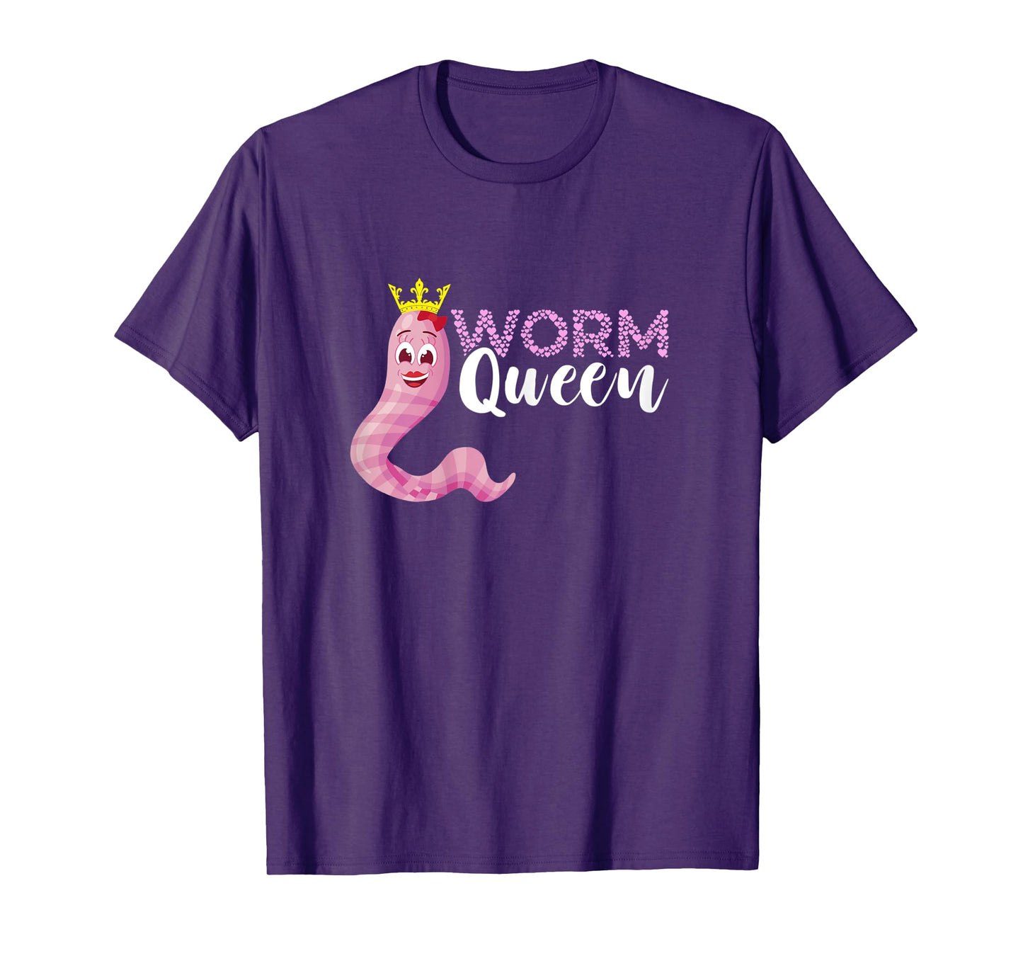 Worm Farmer Queen Crown Vermiculture Red Wiggler Worm T-Shirt