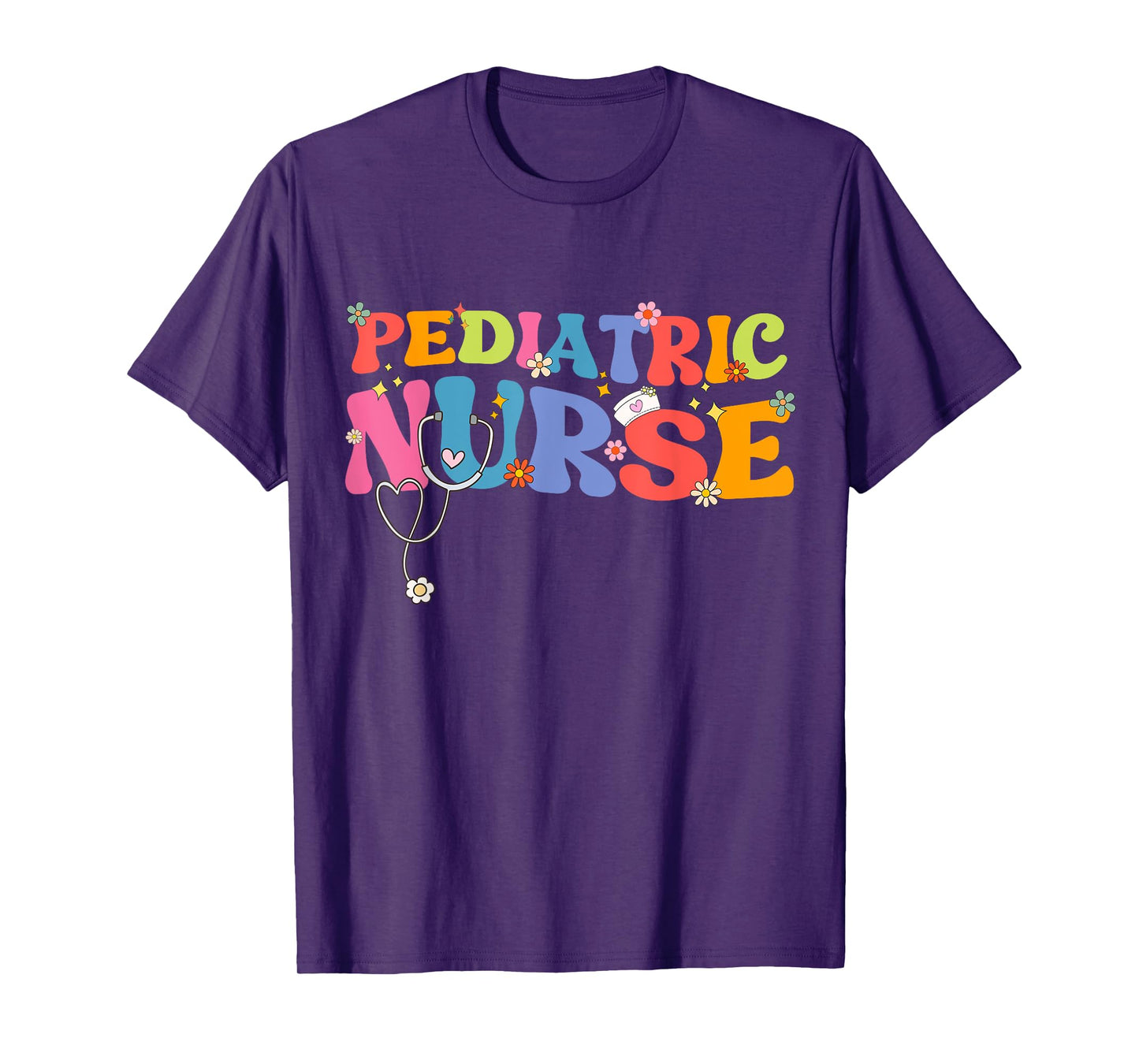 Pediatric Nurse RN Nursing Student Retro Groovy Pediatrics T-Shirt