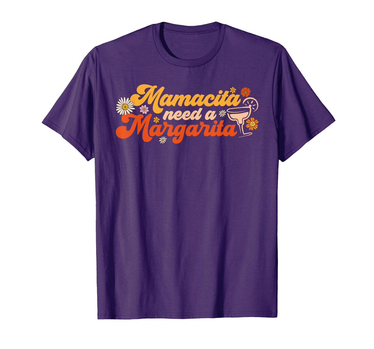 Mamacita Needs a Margarita Cinco De Mayo Mexican Mom Groovy T-Shirt