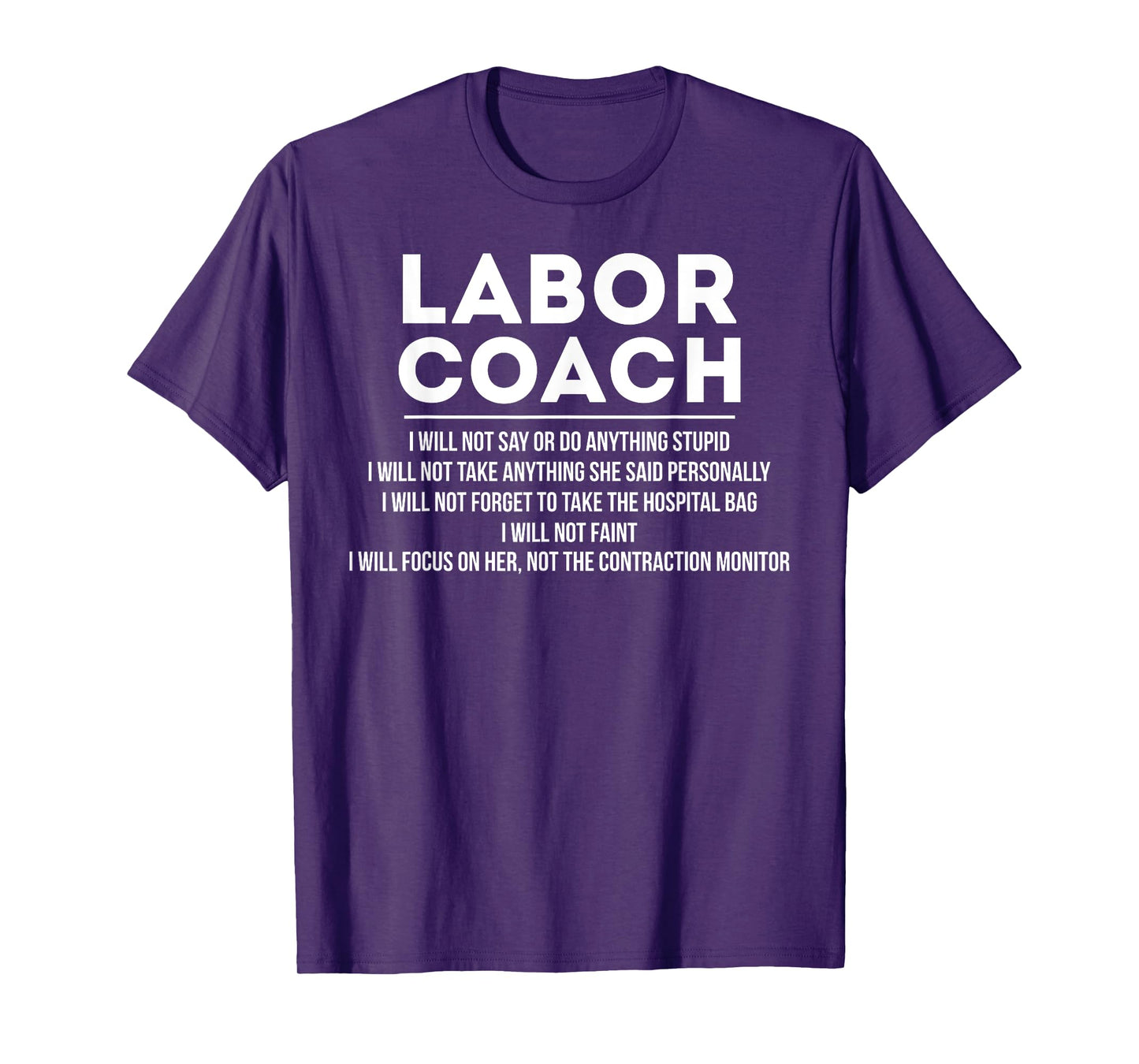 Labor Coach Funny Delivery Checklist for New Dads T-Shirt