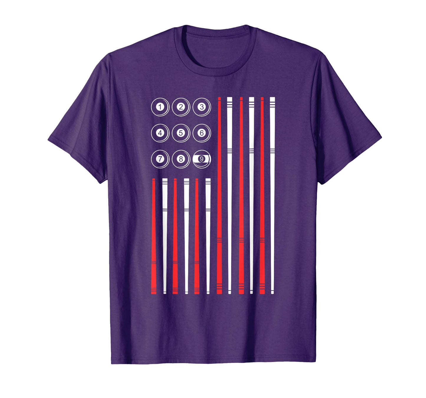 USA American Flag Shooting Pool Sticks And Balls Billiards T-Shirt