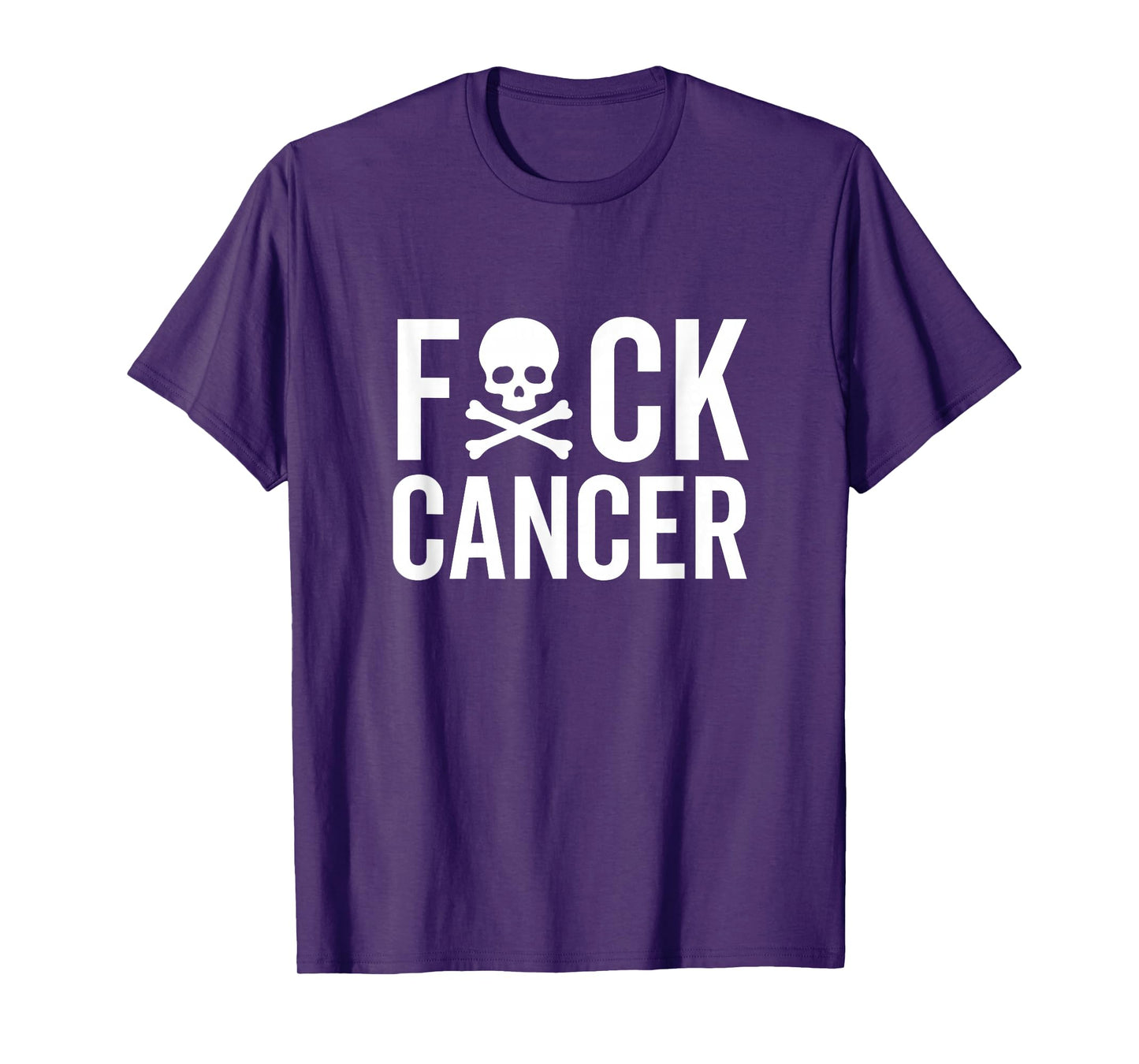 Fuck Cancer Skull and Crossbones Skeleton Breast Awareness T-Shirt