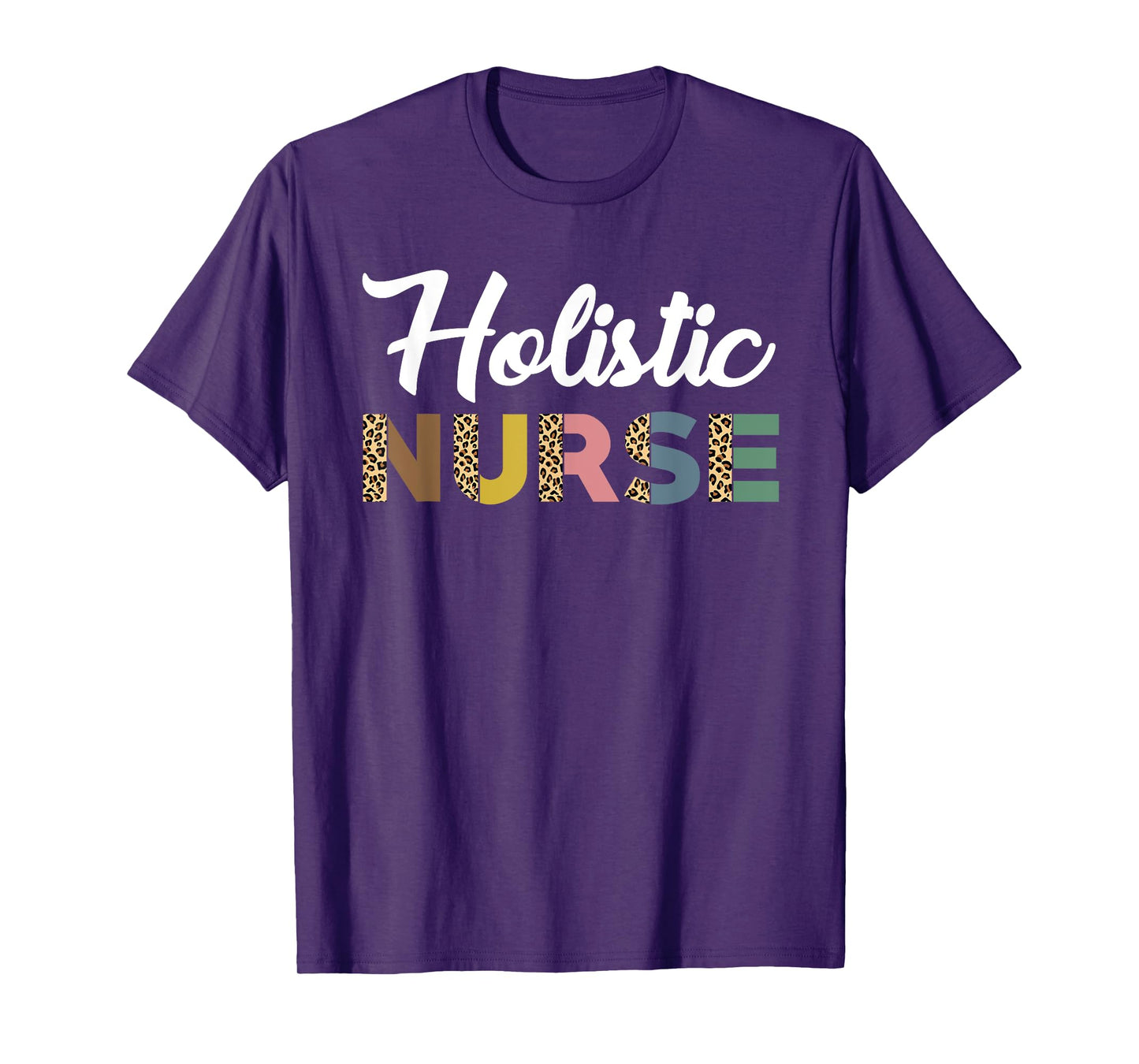 Holistic Nurse Leopard Pattern Holistic Nursing Care T-Shirt