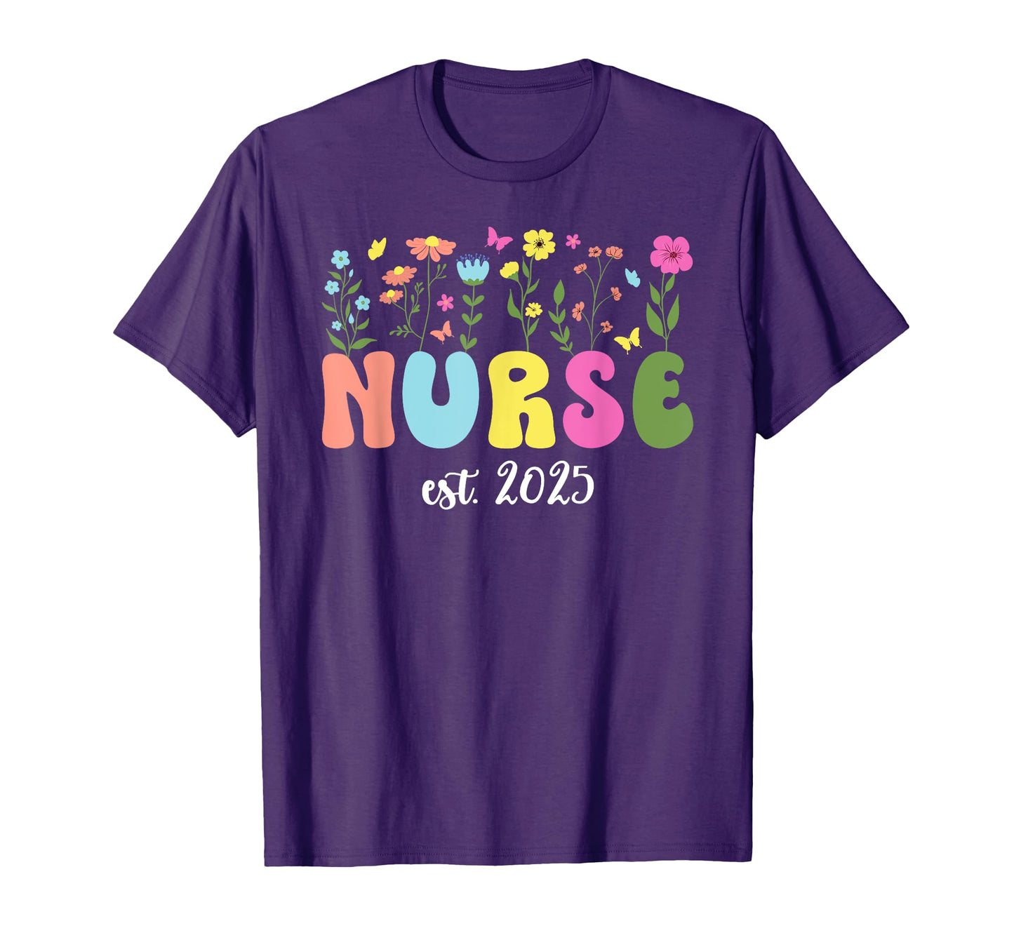 Groovy Nurse Est. 2025 Nurse Graduation Nursing Grad 2025 T-Shirt