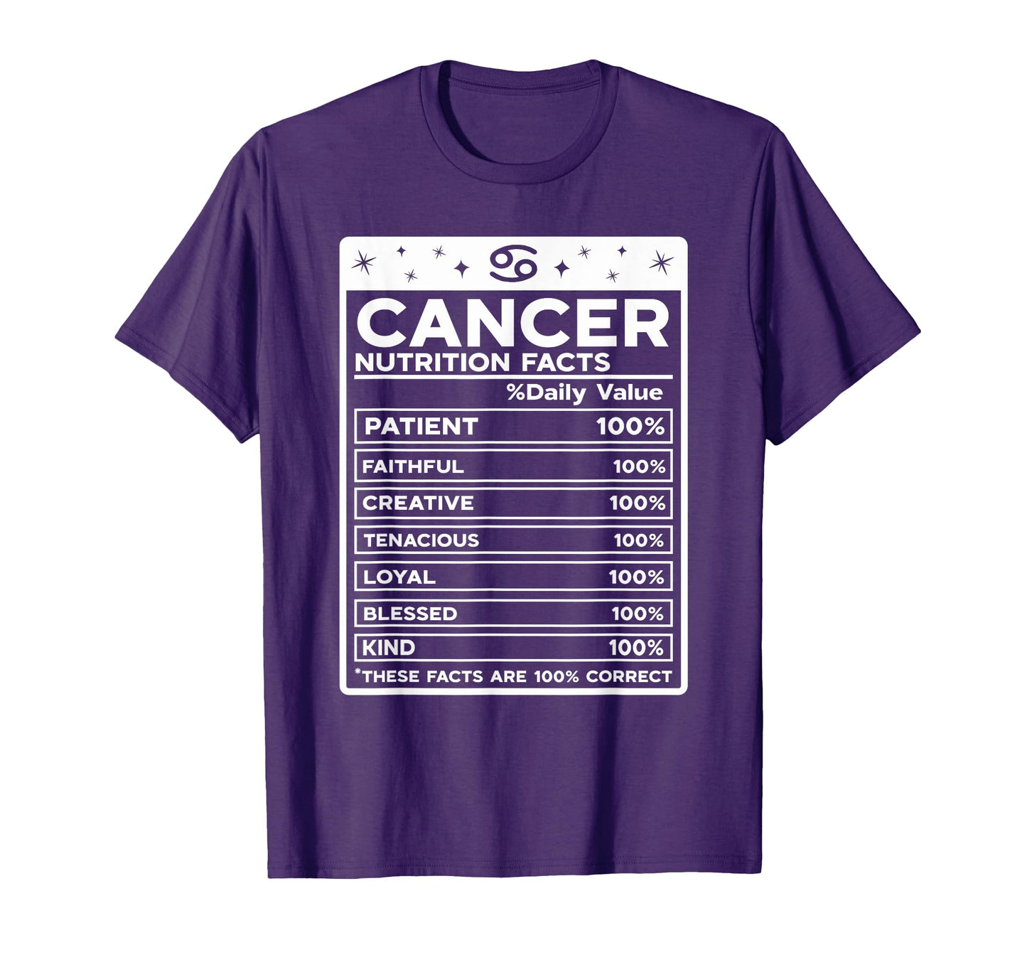 Cancer Nutritional Style Zodiac Design, Cancer T-Shirt