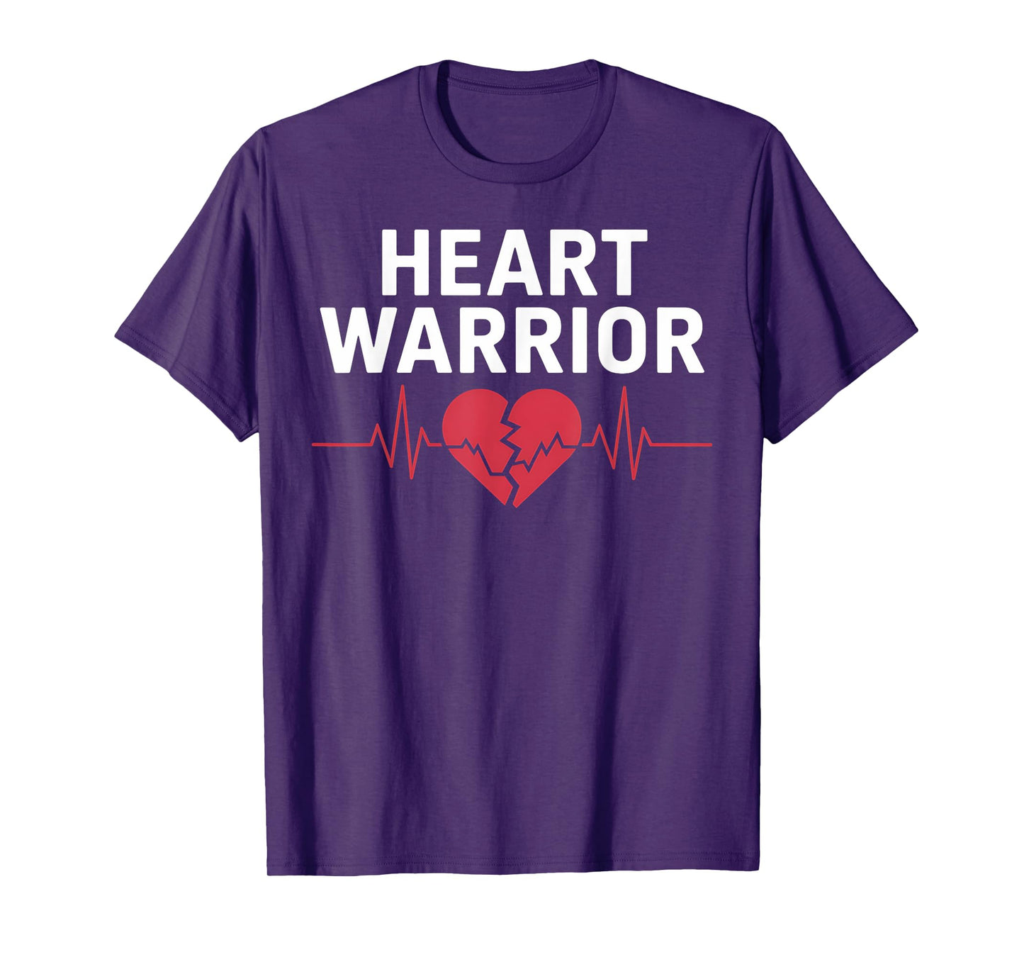 Heart Warrior Heart Attack Survivor Awareness EKG Heartbeat T-Shirt