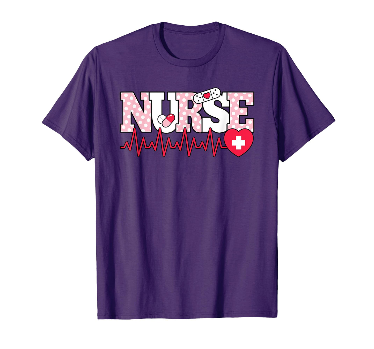 Cute Pink Nurse Heartbeat Nursing T-Shirt