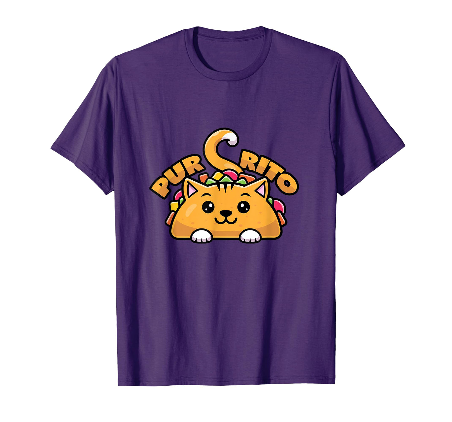 Purring Burrito Cat Pun T-Shirt for Men Women Girls Kids