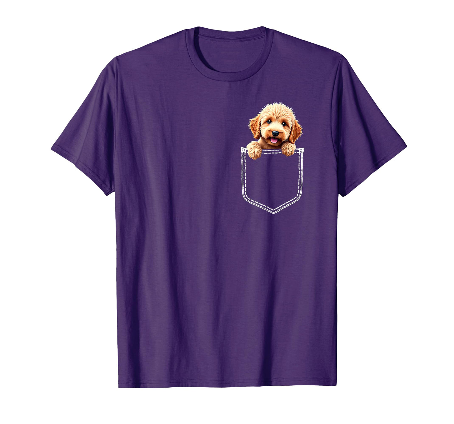 Cute Labradoodle Dog In The Pocket T-Shirt