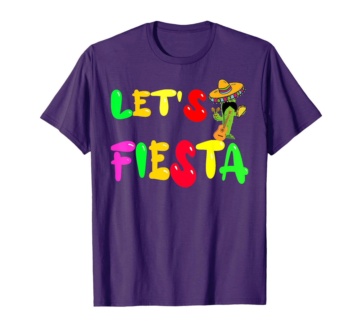 Cinco De Mayo,Mexican Party Cactus Mustaches Decor,Sombrero T-Shirt