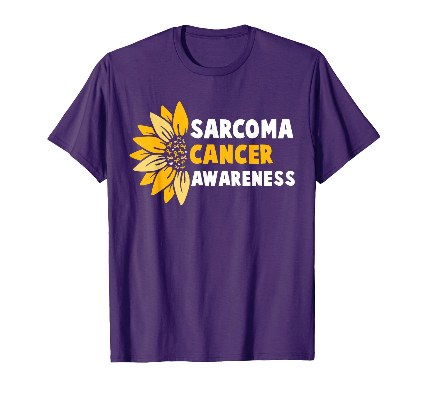 Sarcoma Cancer Awareness Yellow Ribbon Sunflower Warrior T-Shirt