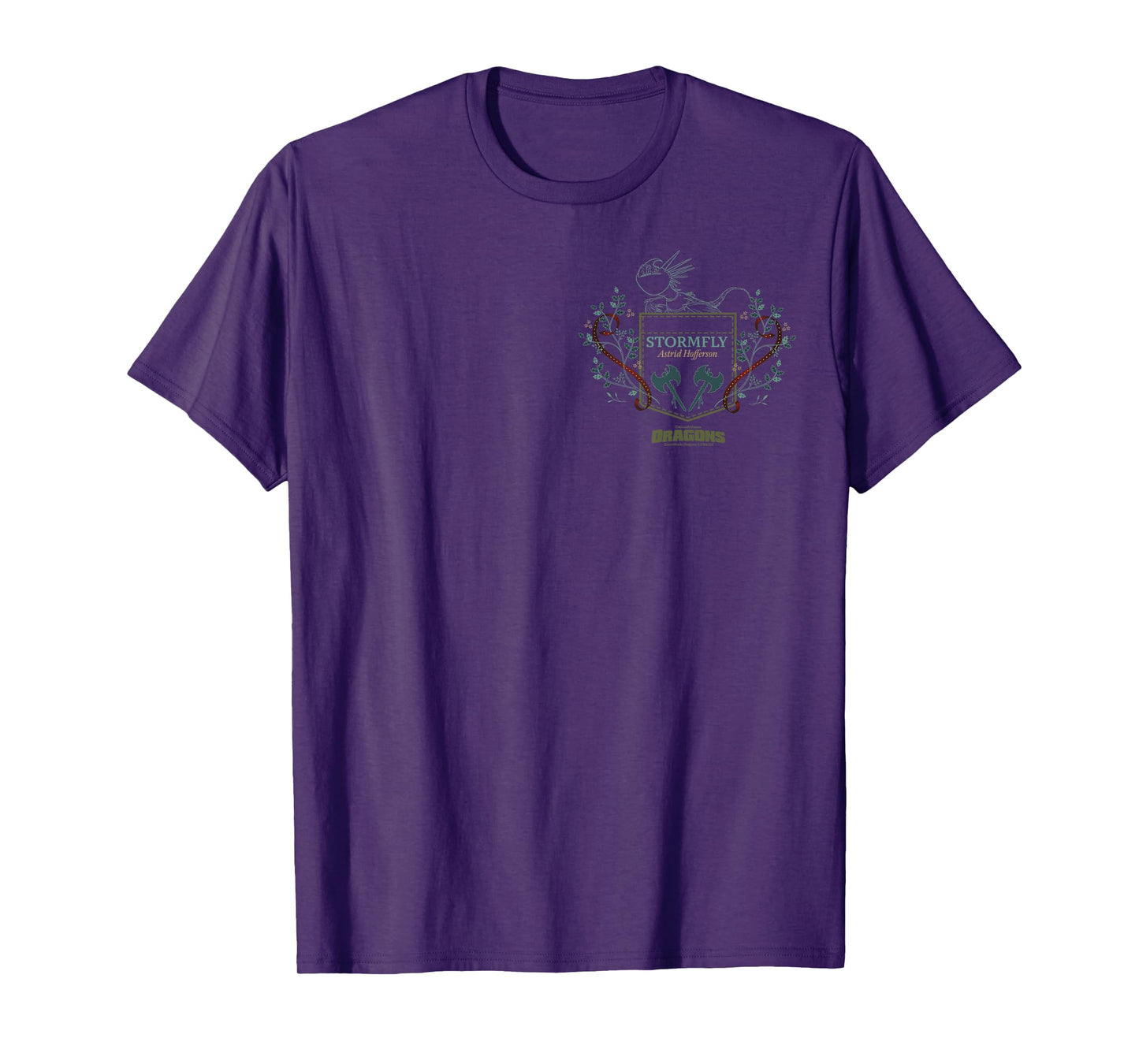 Dreamworks Dragons Stormfly & Astrid Floral Faux Pocket T-Shirt