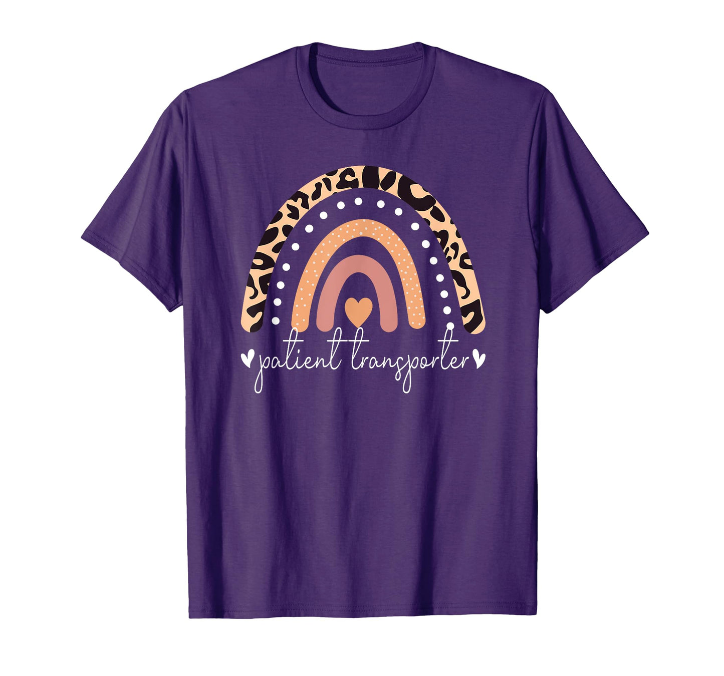 Patient Transporter Leopard Rainbow Nurse T-Shirt