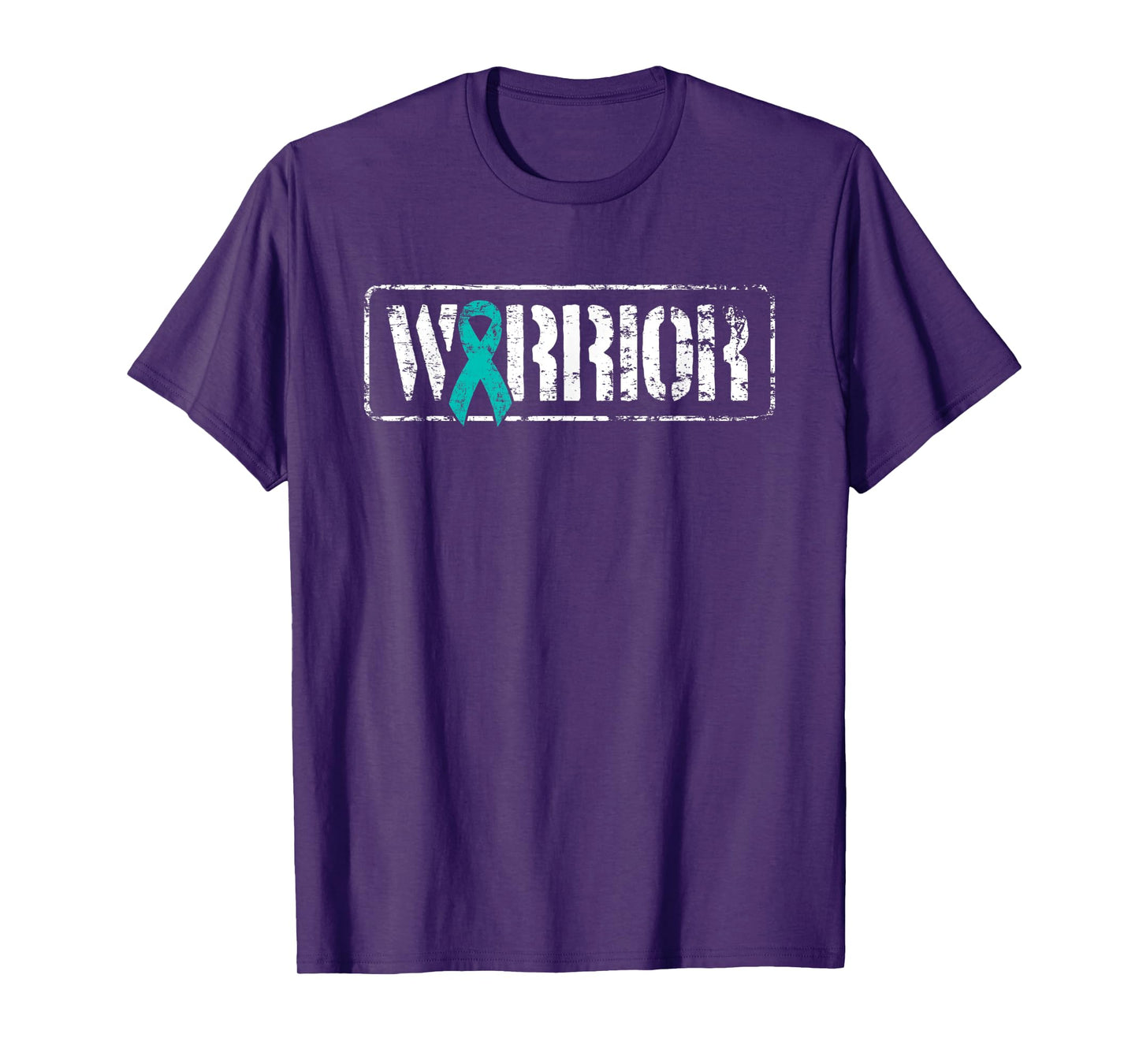 Ovarian Cancer Warrior - Teal Military Style Awareness T-Shirt