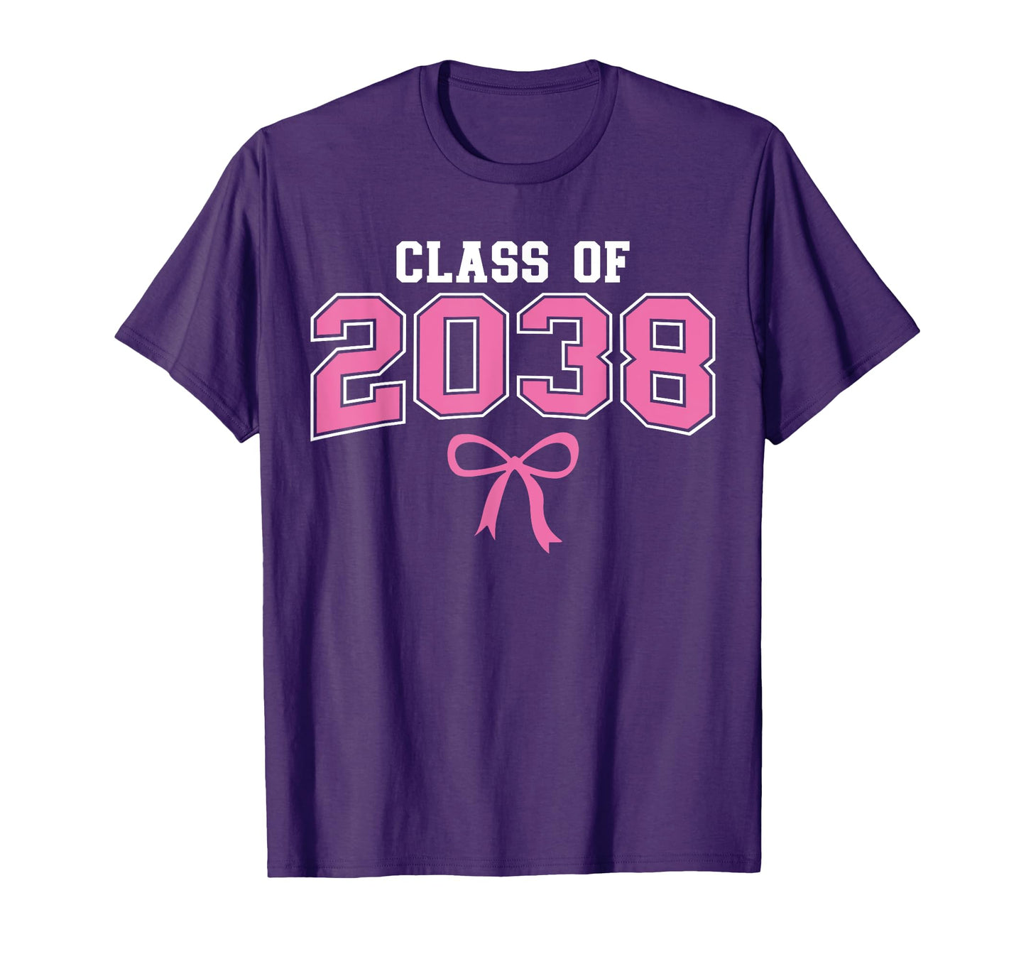 Class of 2038 Grow With Me Kindergarten Pink Coquette Bow T-Shirt