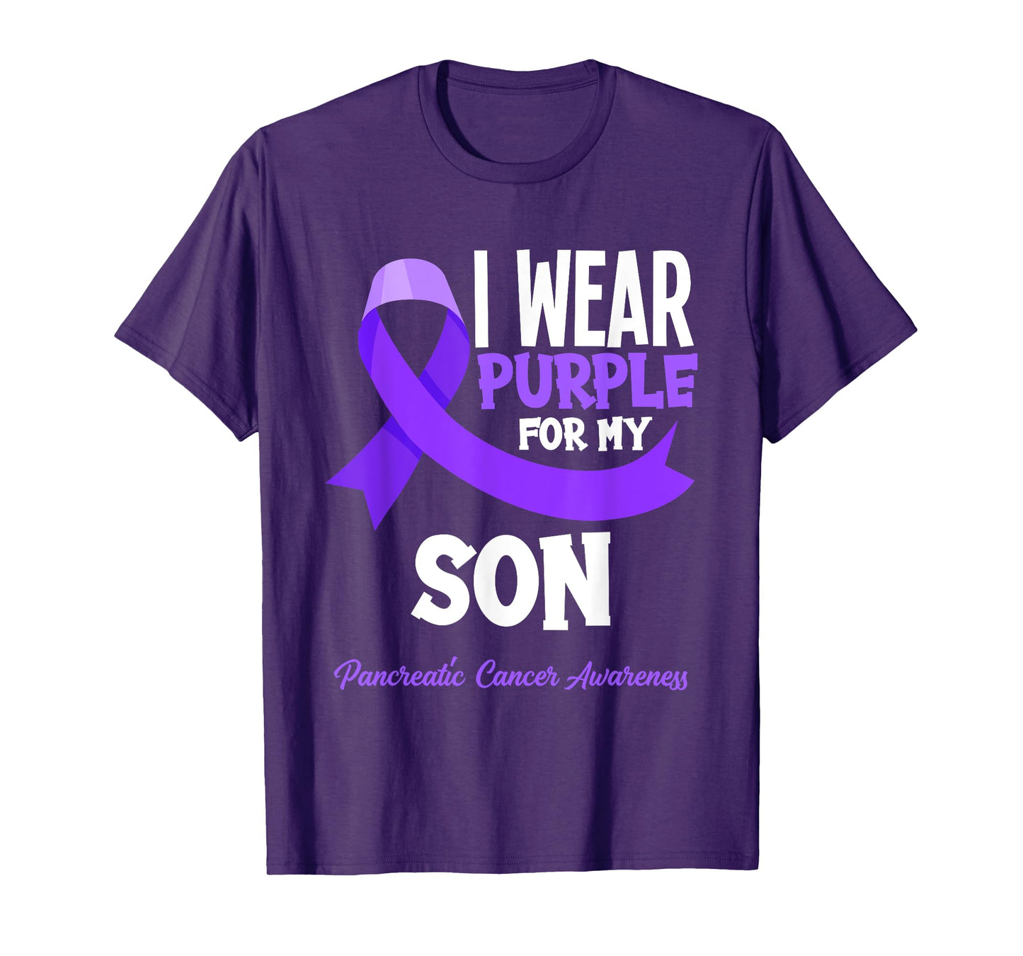 I Wear Purple For My Son Pancreatic Cancer Awareness T-Shirt