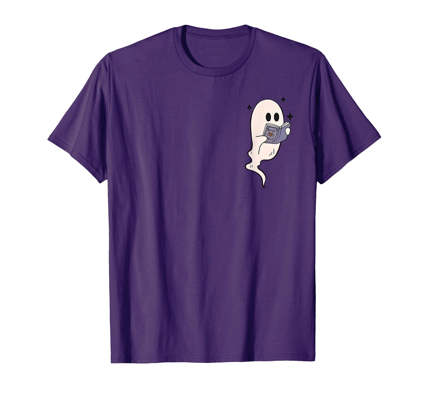 Ghost Library Reading Books Halloween Men Women Kids T-Shirt
