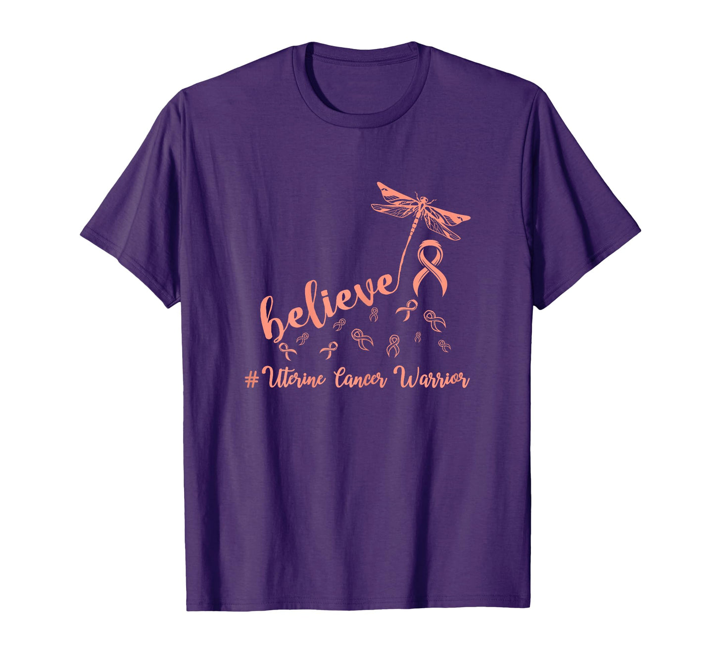 Uterine Cancer warrior dragonfly believe Hope T-Shirt