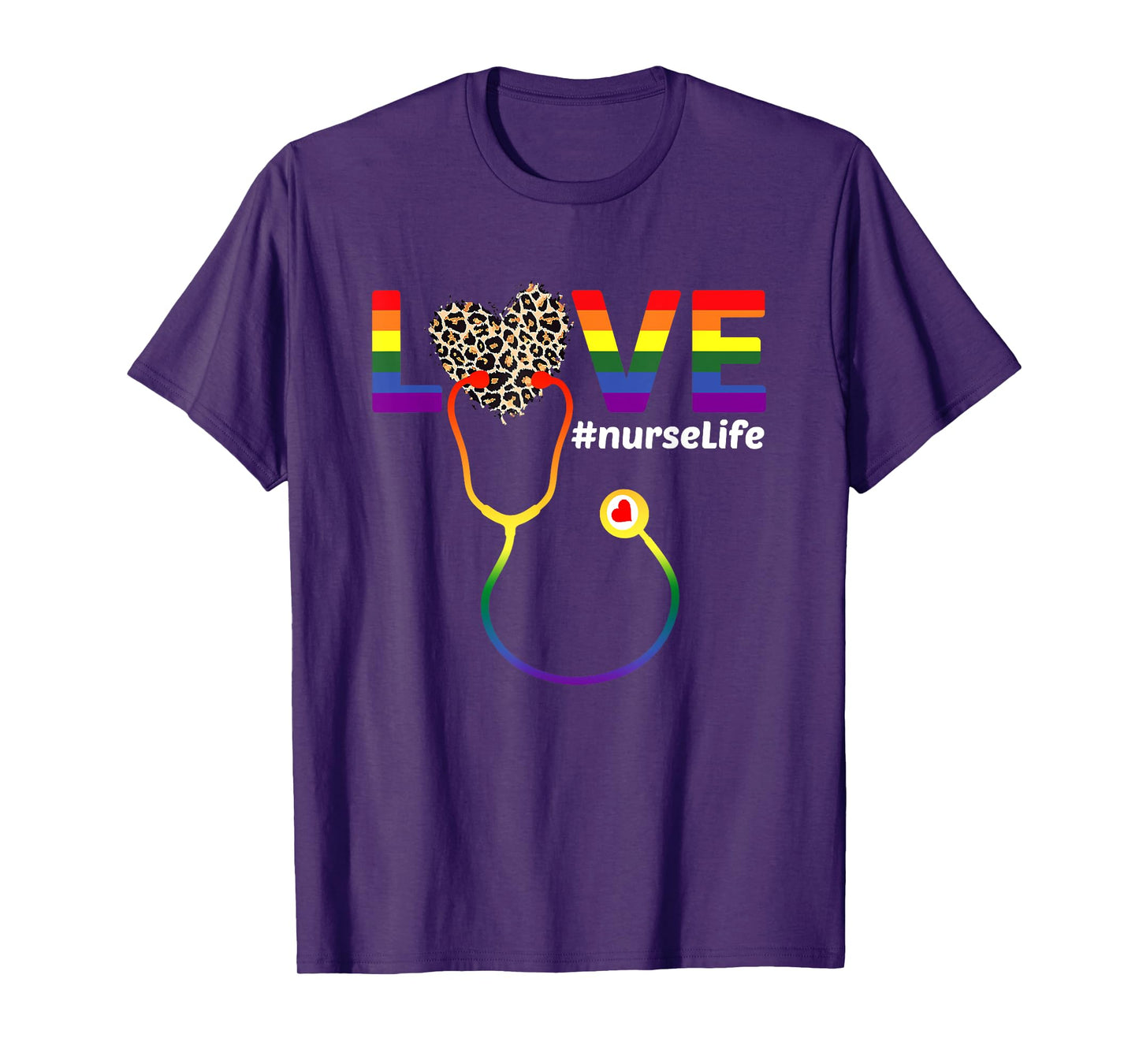 Nurse LGBTQ Gay Pride Rainbow Flag Registered Nursing RN T-Shirt