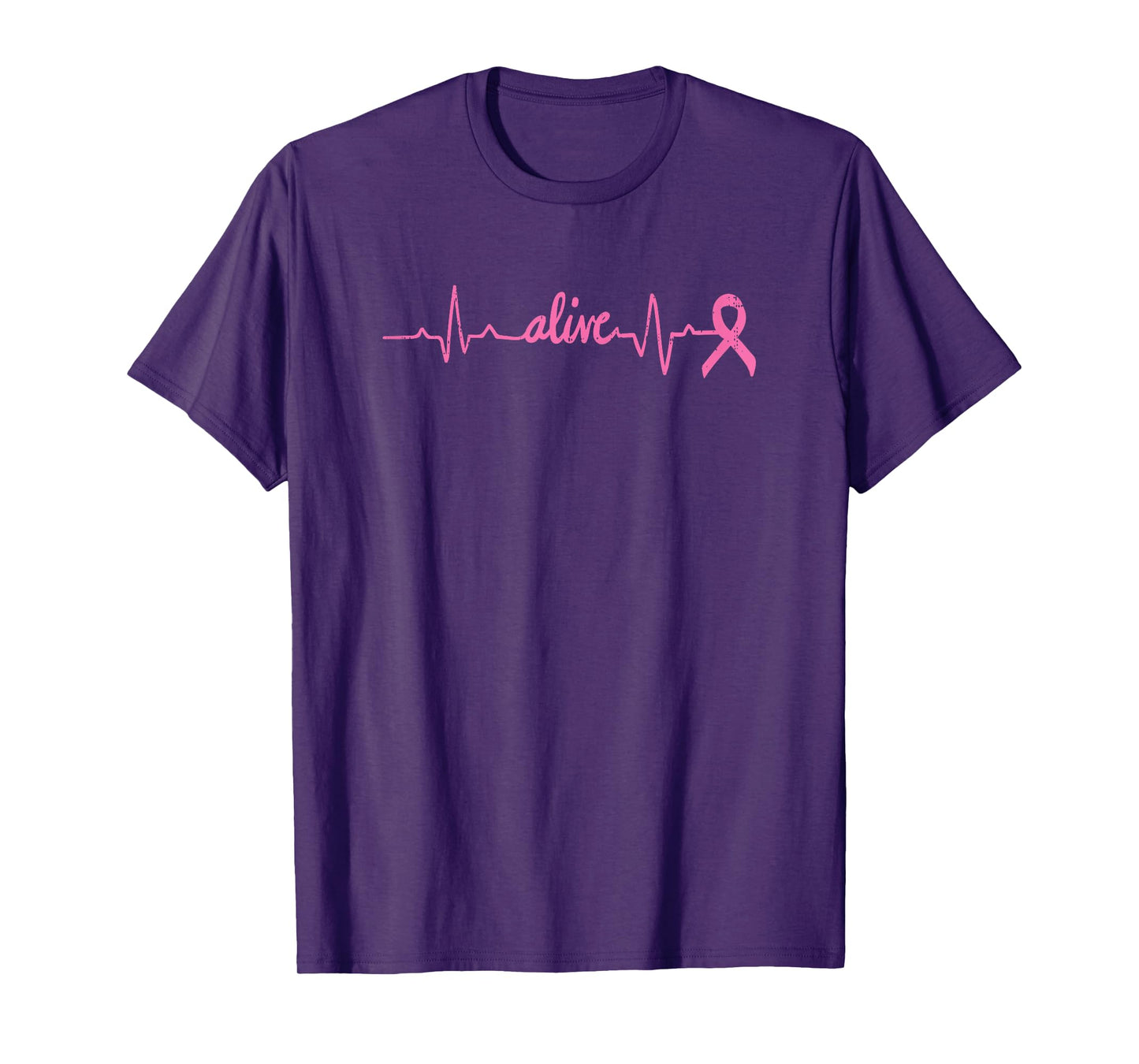 Alive Heartbeat Pink Ribbon Breast Cancer Awareness Gift T-Shirt