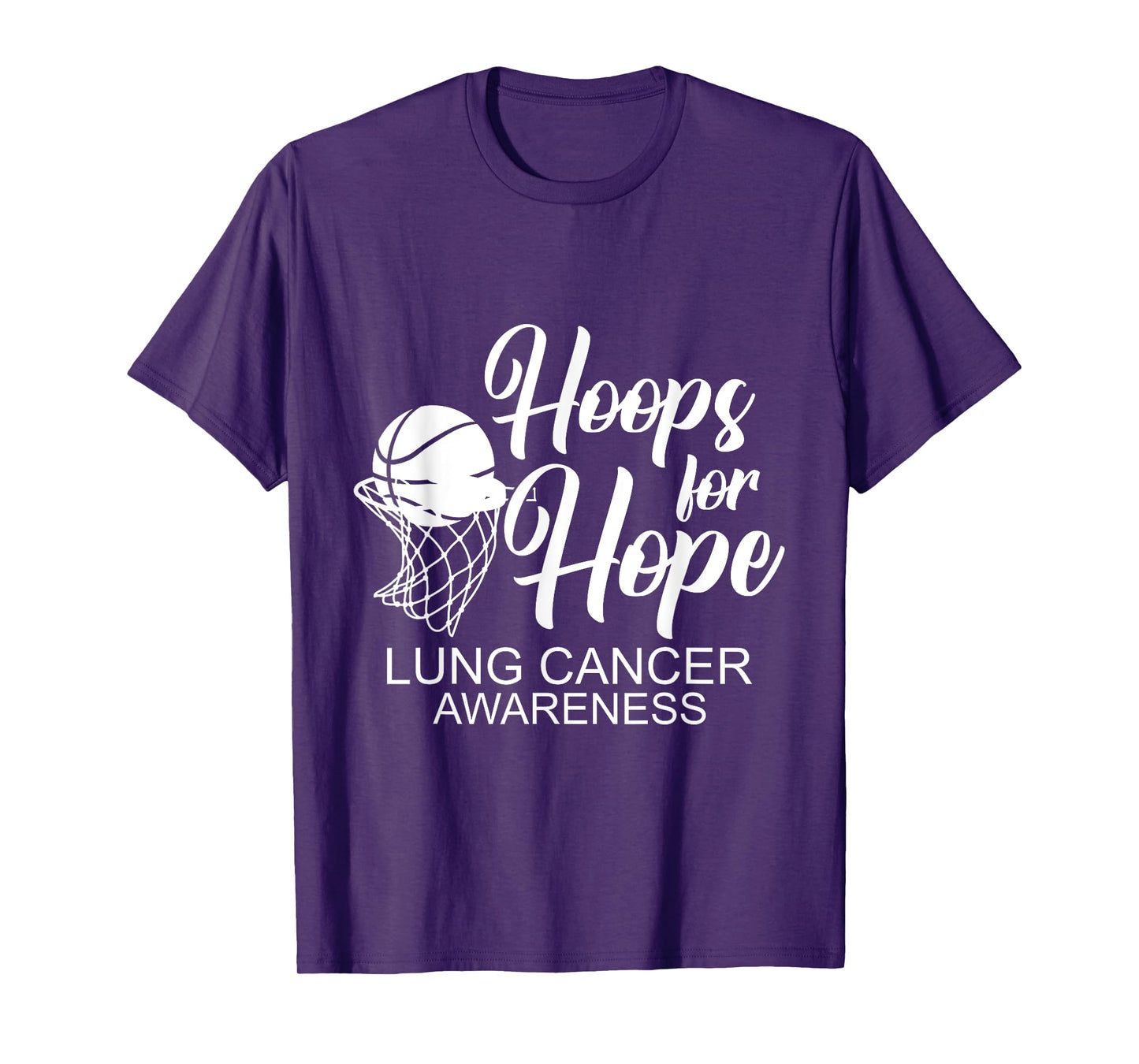 Hoops For Hope Basketball Player Lung Cancer Awareness T-Shirt