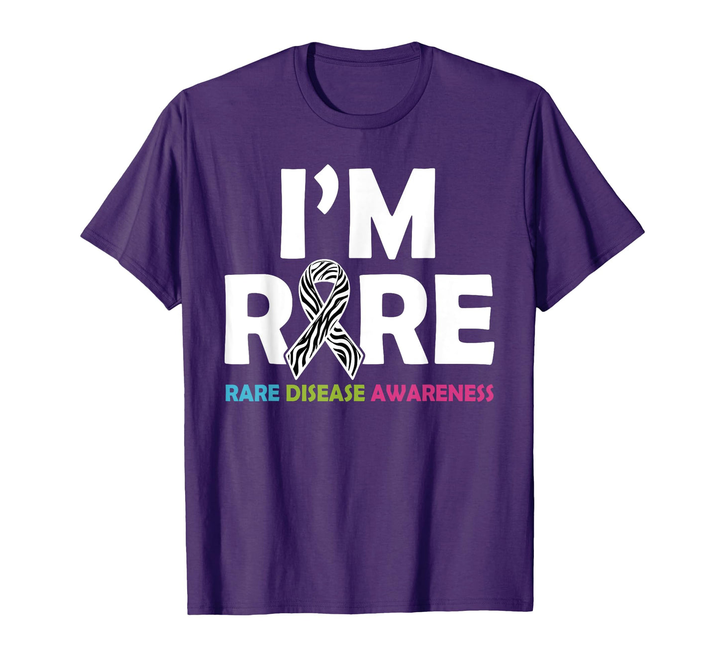 I'm Rare Disease Warrior Zabra Ribbon Rare Disease Awareness T-Shirt