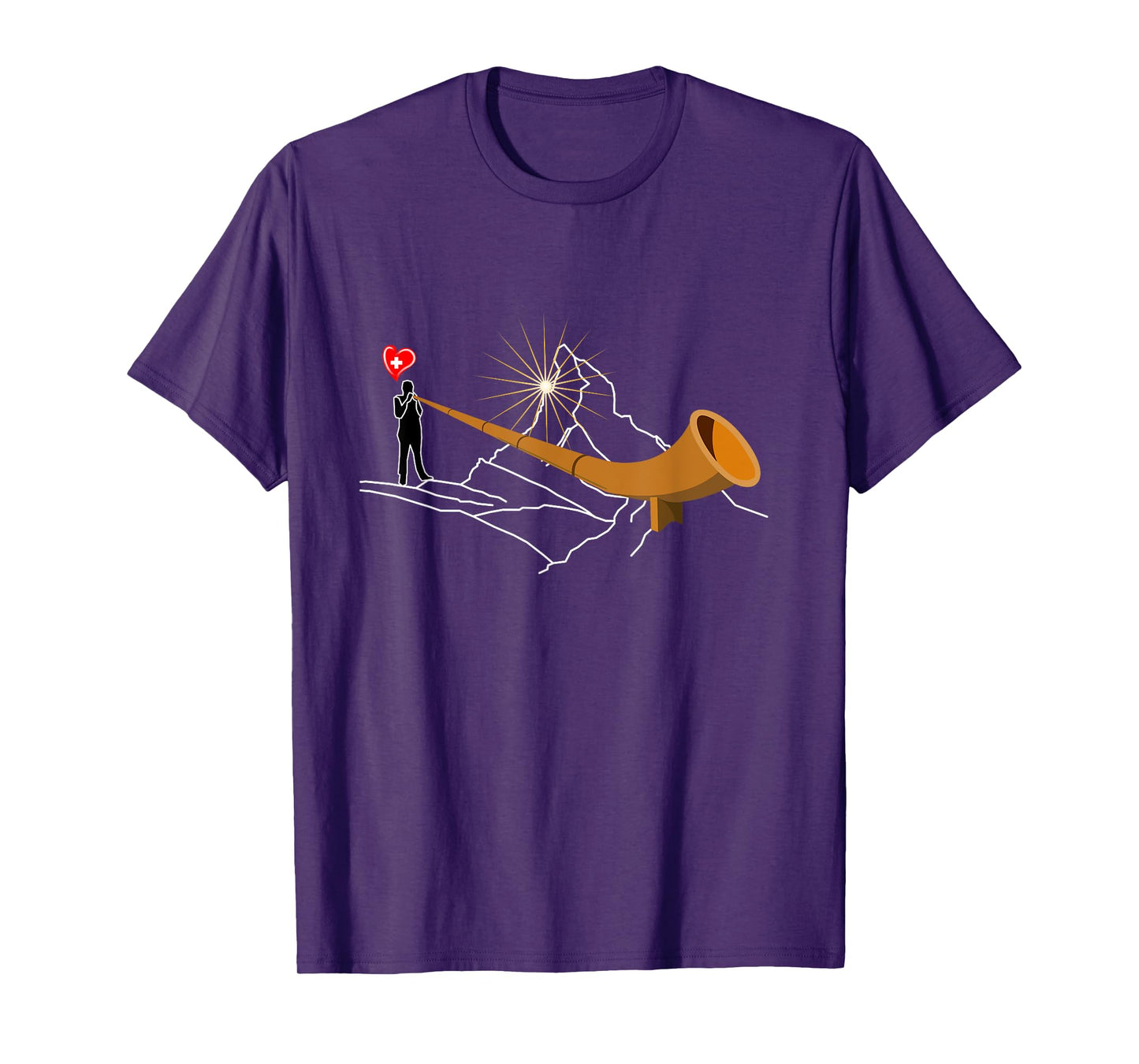 Matterhorn Mountains in the home Alphorn Switzerland Sunrise T-Shirt