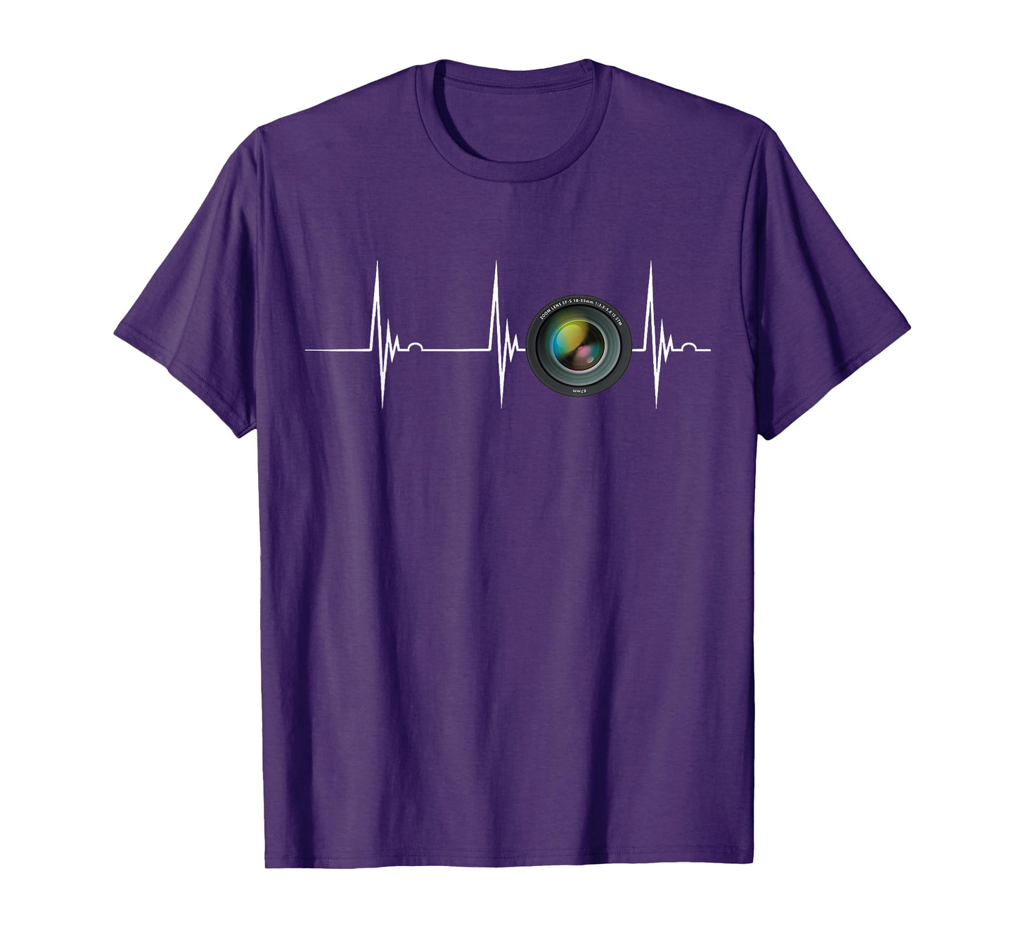 Camera Lens Heartbeat EKG Pulse Photography Photographer T-Shirt