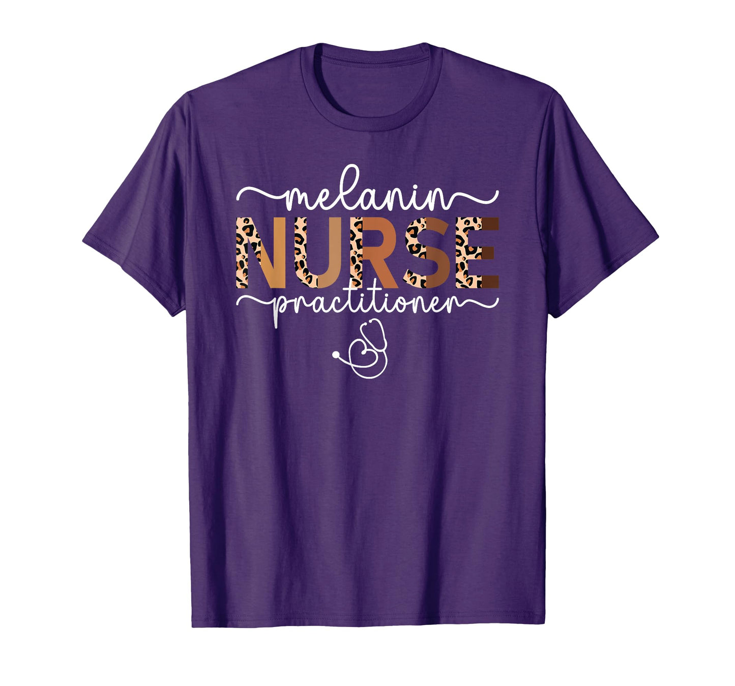 Melanin Nurse Practitioner Leopard Black Nurse Practitioner T-Shirt