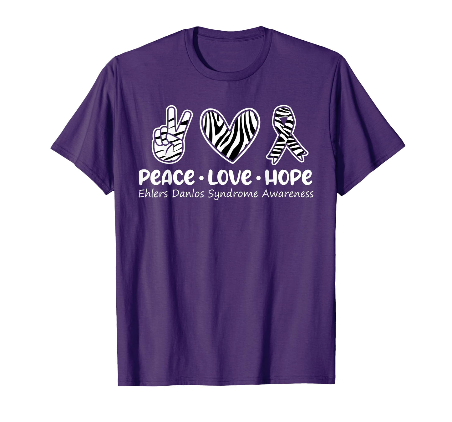Peace Love Hope T Shirt Ehlers Danlos Awareness EDS Warrior T-Shirt