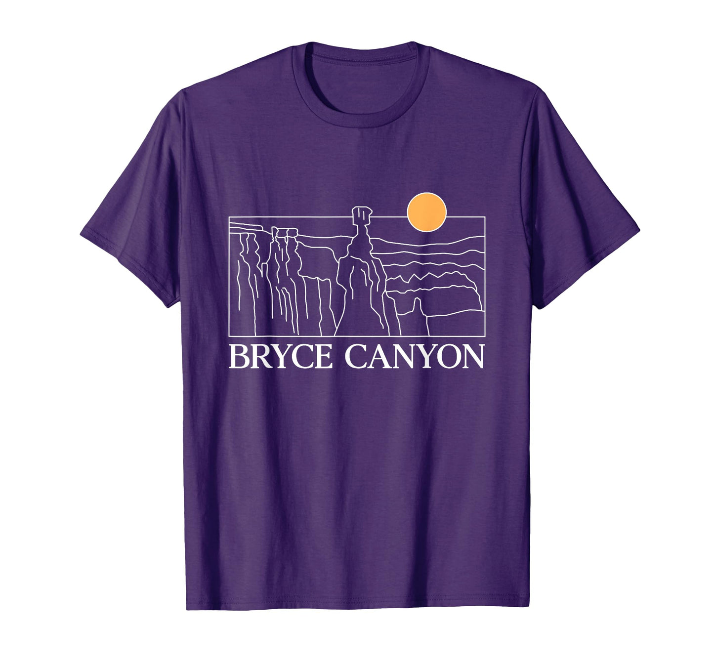 Bryce Canyon National Park Utah Minimalist Line Art Retro T-Shirt