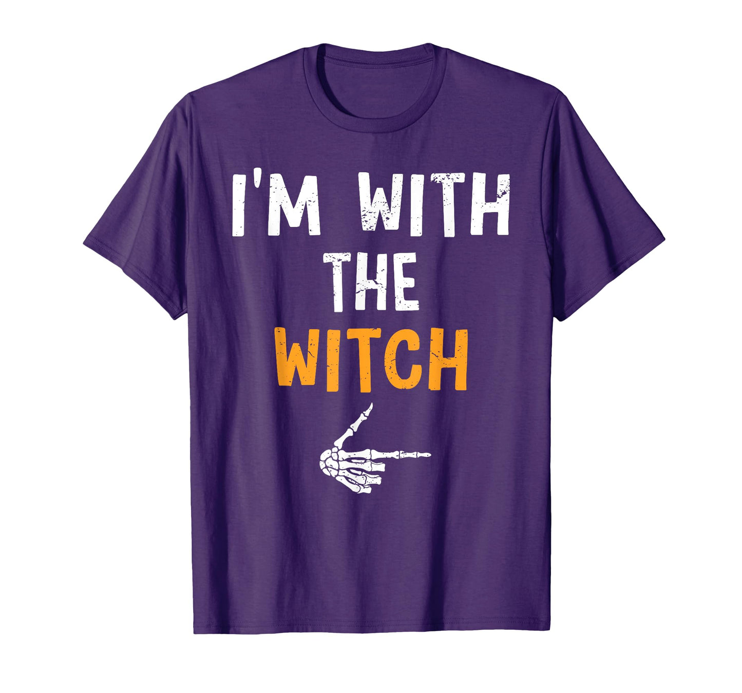 I'm with The Witch Costume Halloween Matching Couple T-Shirt