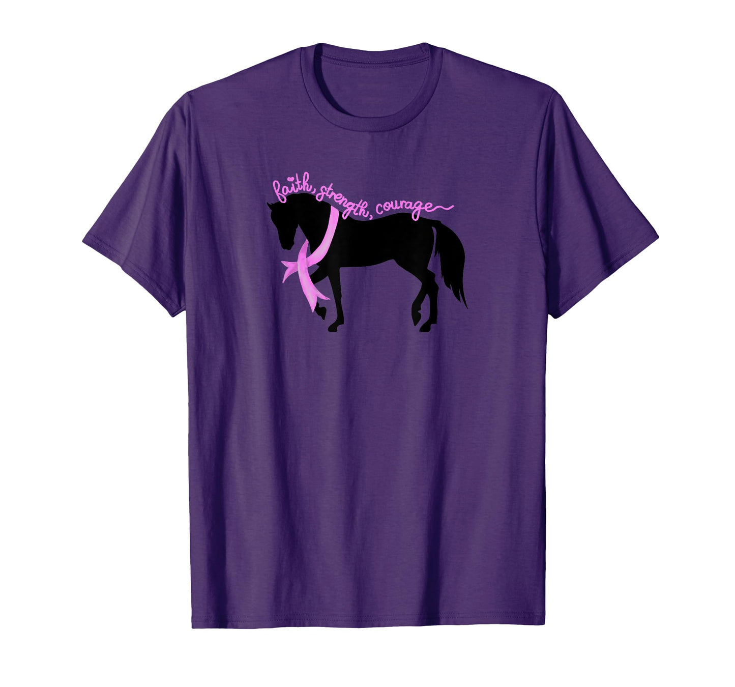 Breast Cancer with Horses and Breast Cancer Awareness T-Shirt