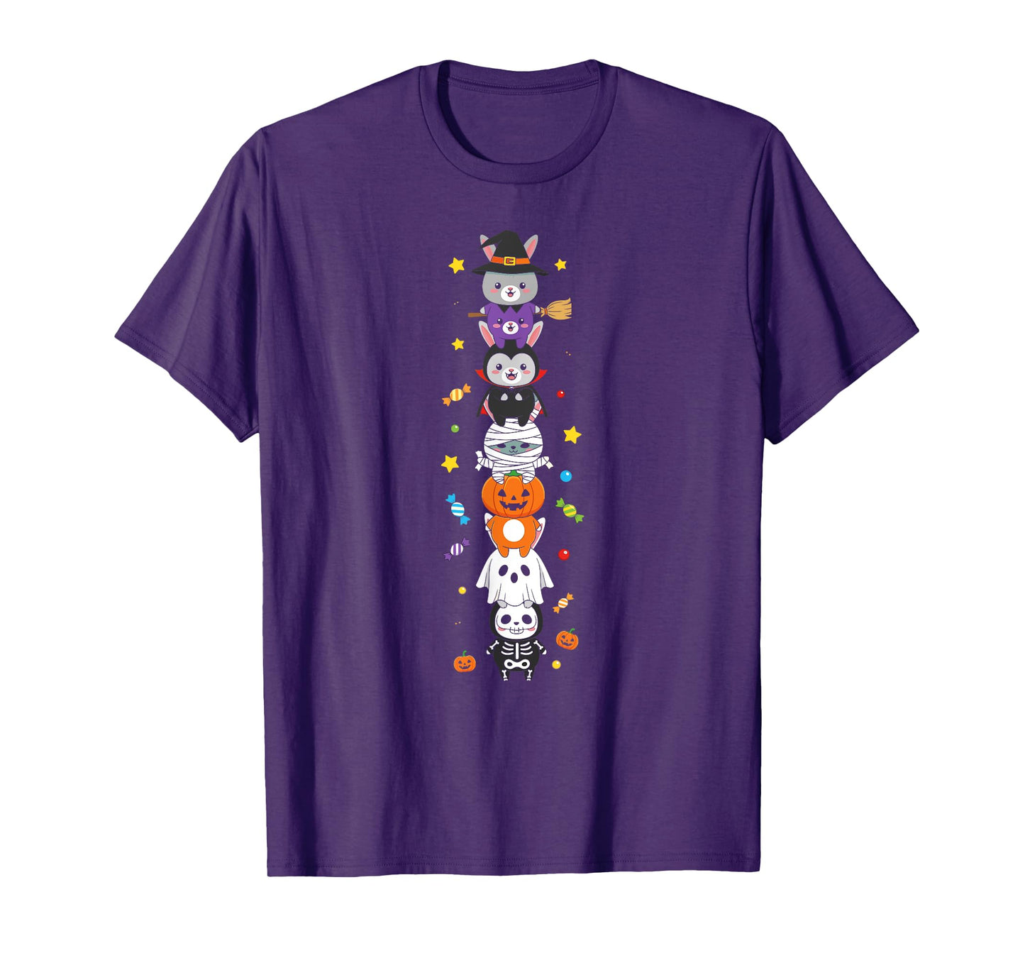 Funny Rabbit Witch Vampire Ghost Halloween Kids Mens Womens T-Shirt