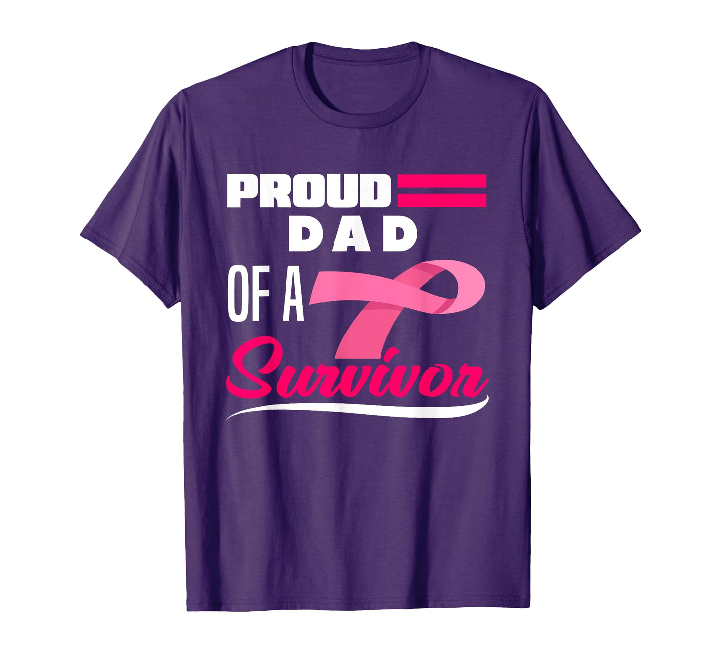 Proud Dad Of A Survivor Daughter Breast Cancer Awareness T-Shirt