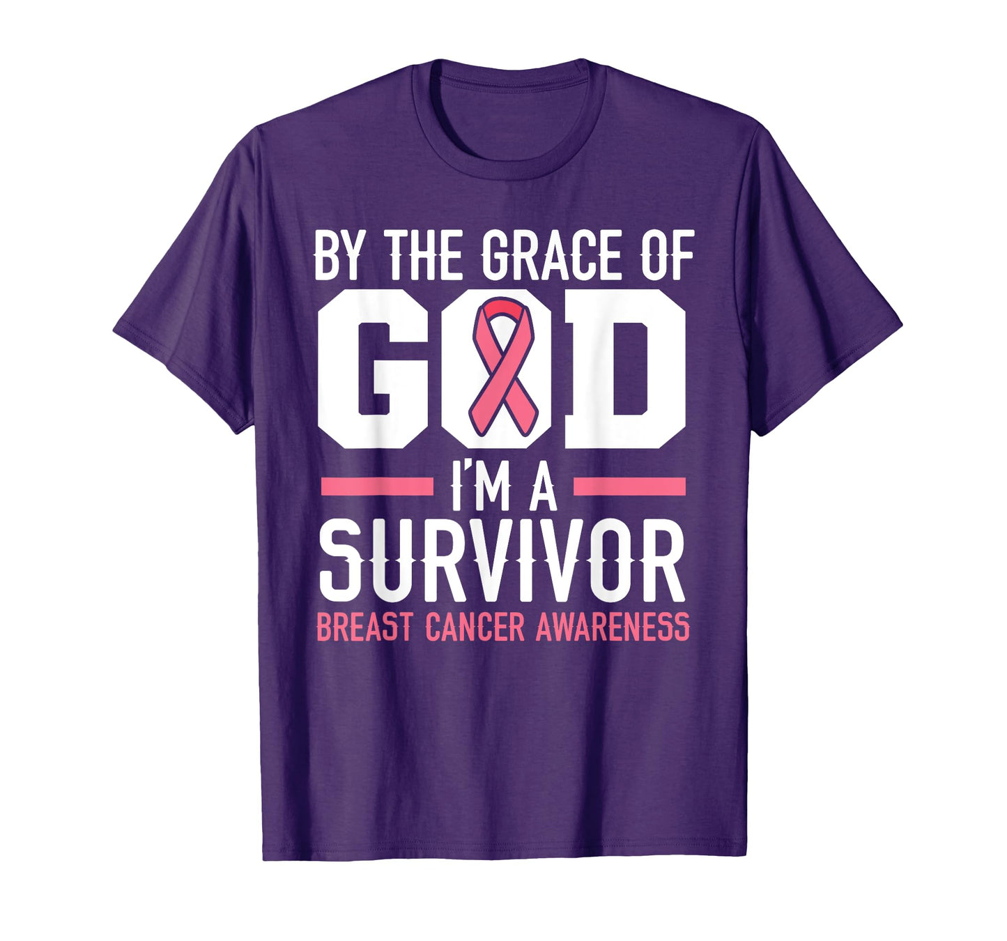 By The Grace Of God I'm A Survivor Breast Cancer Awareness T-Shirt