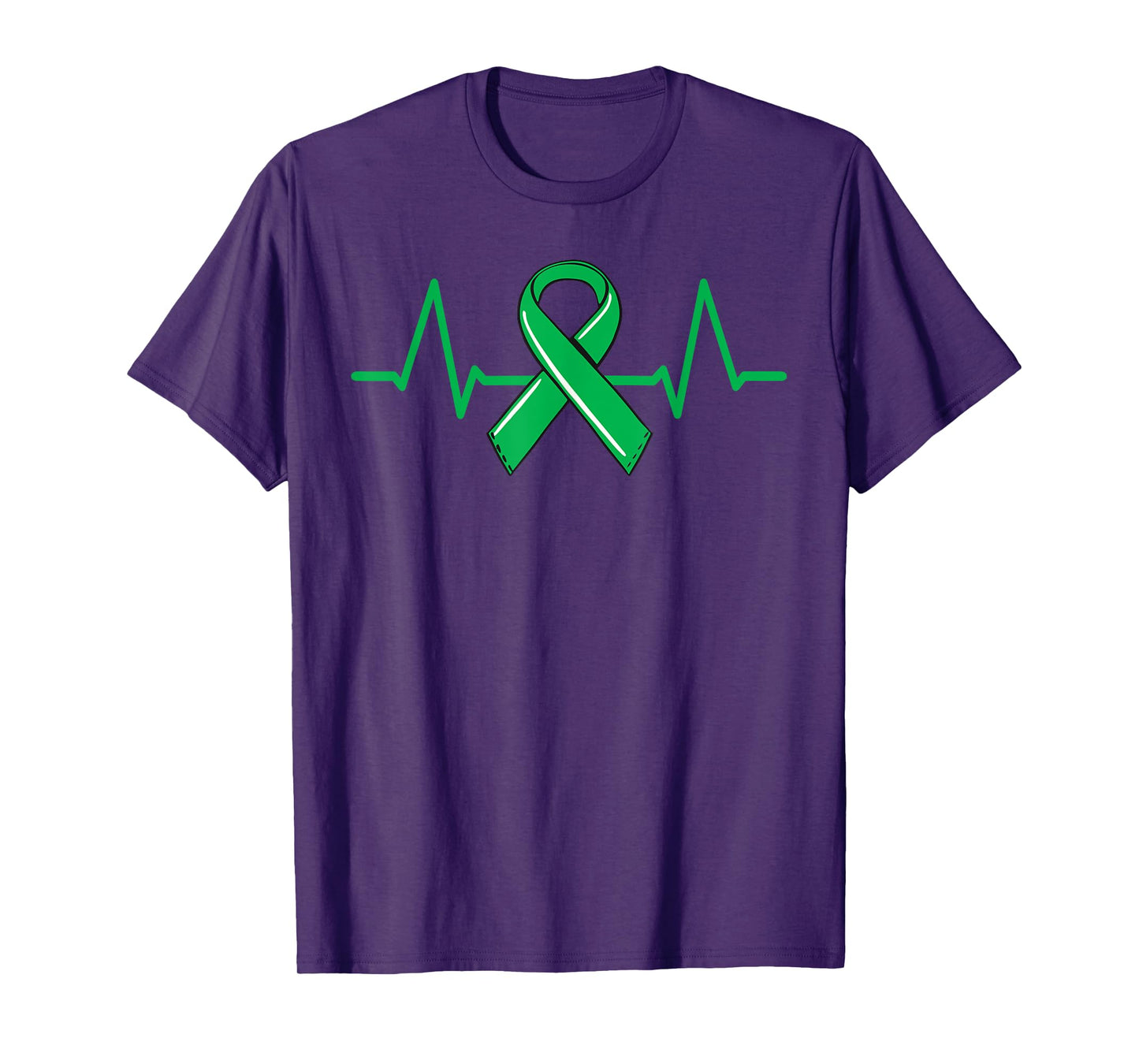 Kidney Donor Heartbeat Tee Organ Green Ribbon Awareness T-Shirt